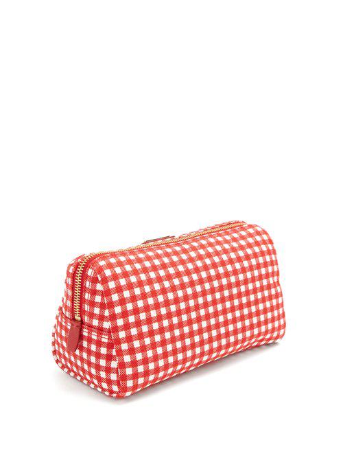 prada gingham makeup bag