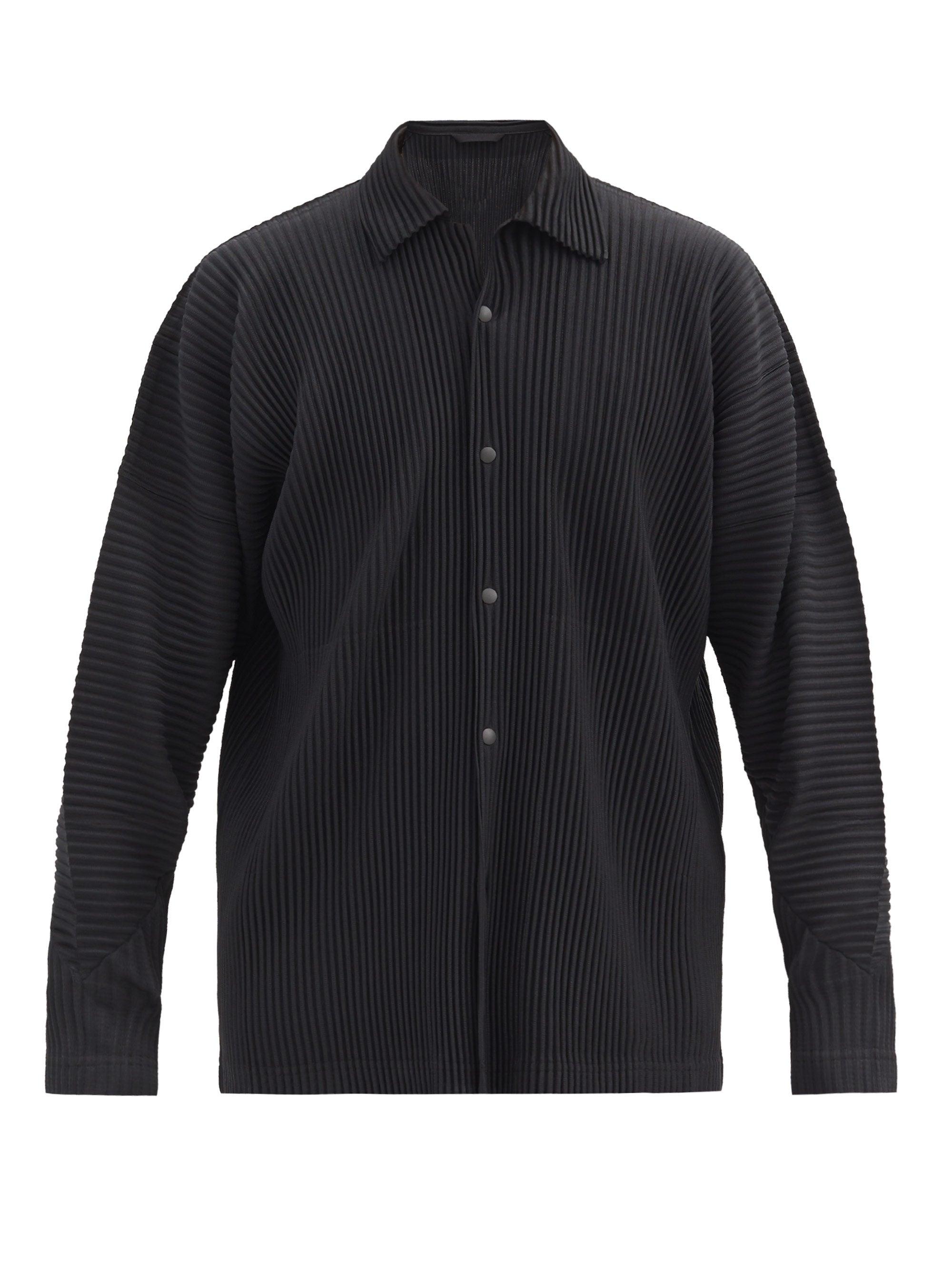 Homme Plissé Issey Miyake Dropped-shoulder Pleated-jersey Shirt in ...