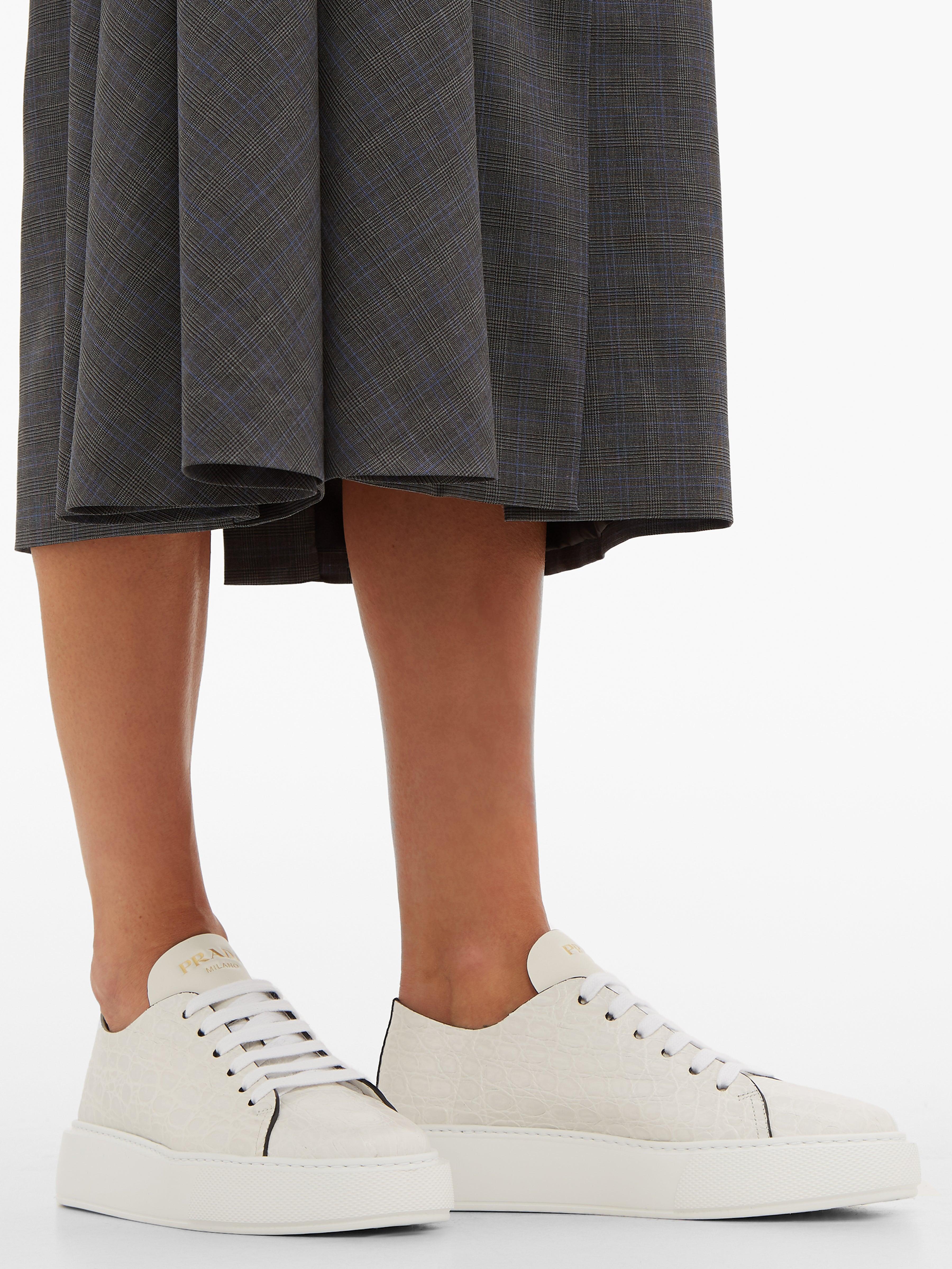 prada raised sole low tops white