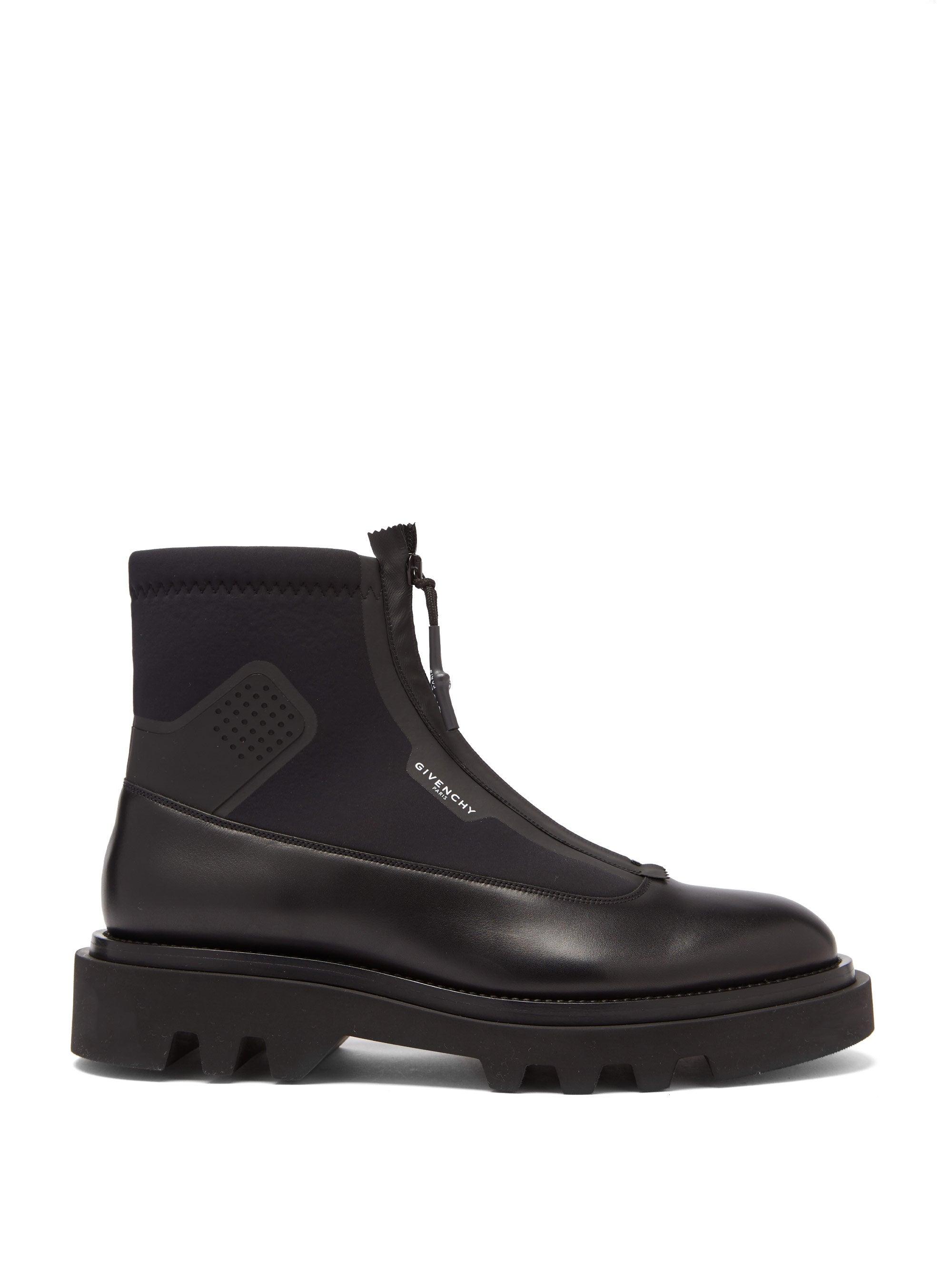 Givenchy Neoprene And Leather Combat Boots in Black for Men - Lyst