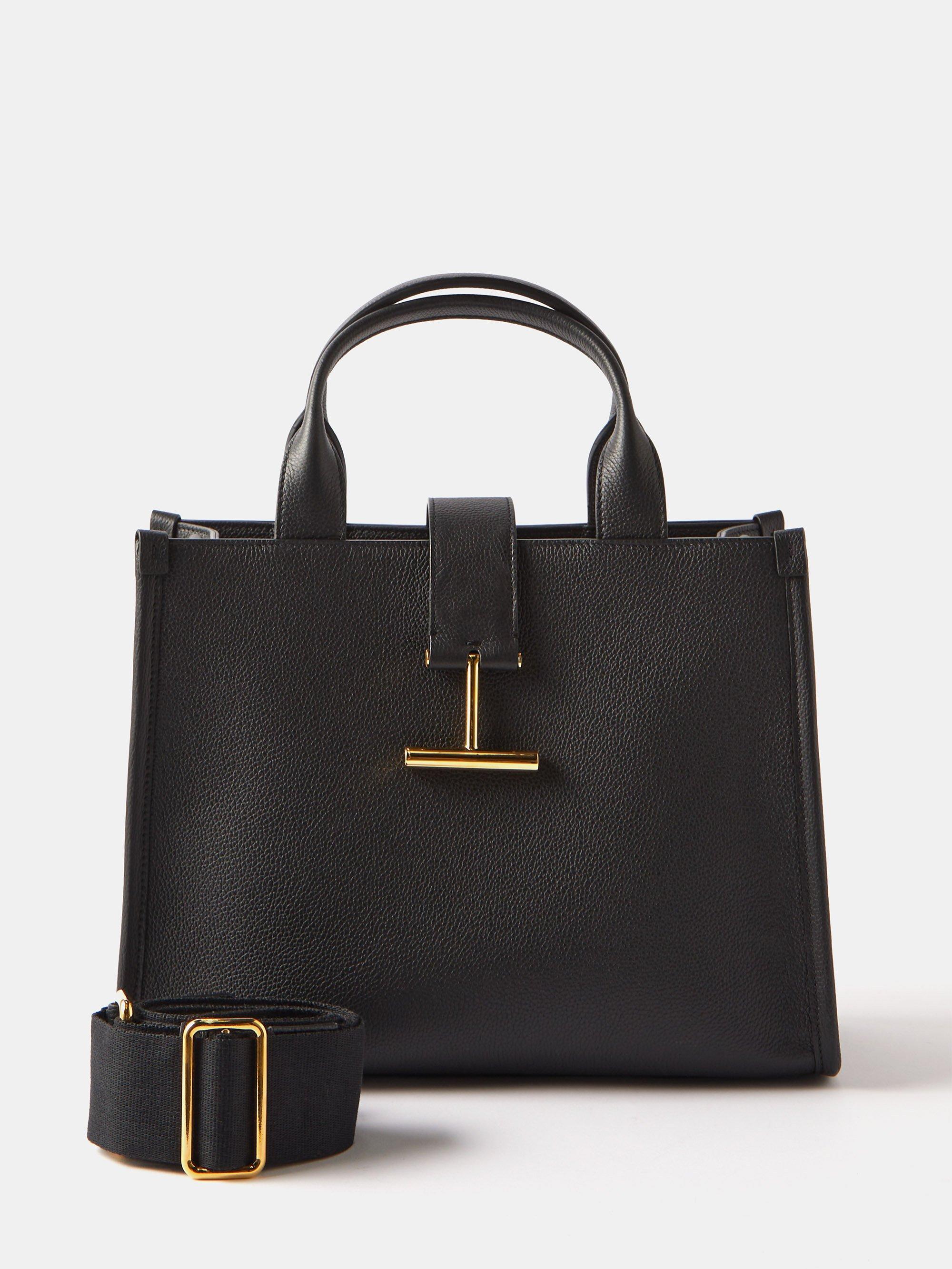 Tom Ford Tara Medium Grained-leather Tote Bag in Black | Lyst