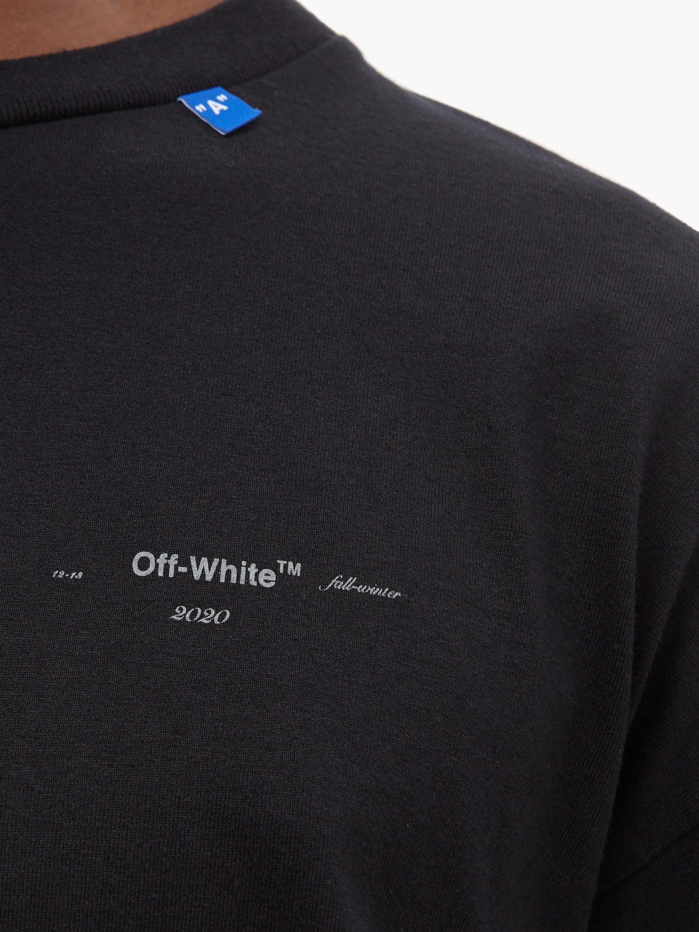 Off-White c/o Virgil Abloh Unfinished Logo Layered Sleeve Cotton T Shirt in  Black for Men | Lyst