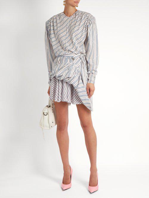 Balenciaga Synthetic Uplifted Striped And Star-jacquard Mini Dress 