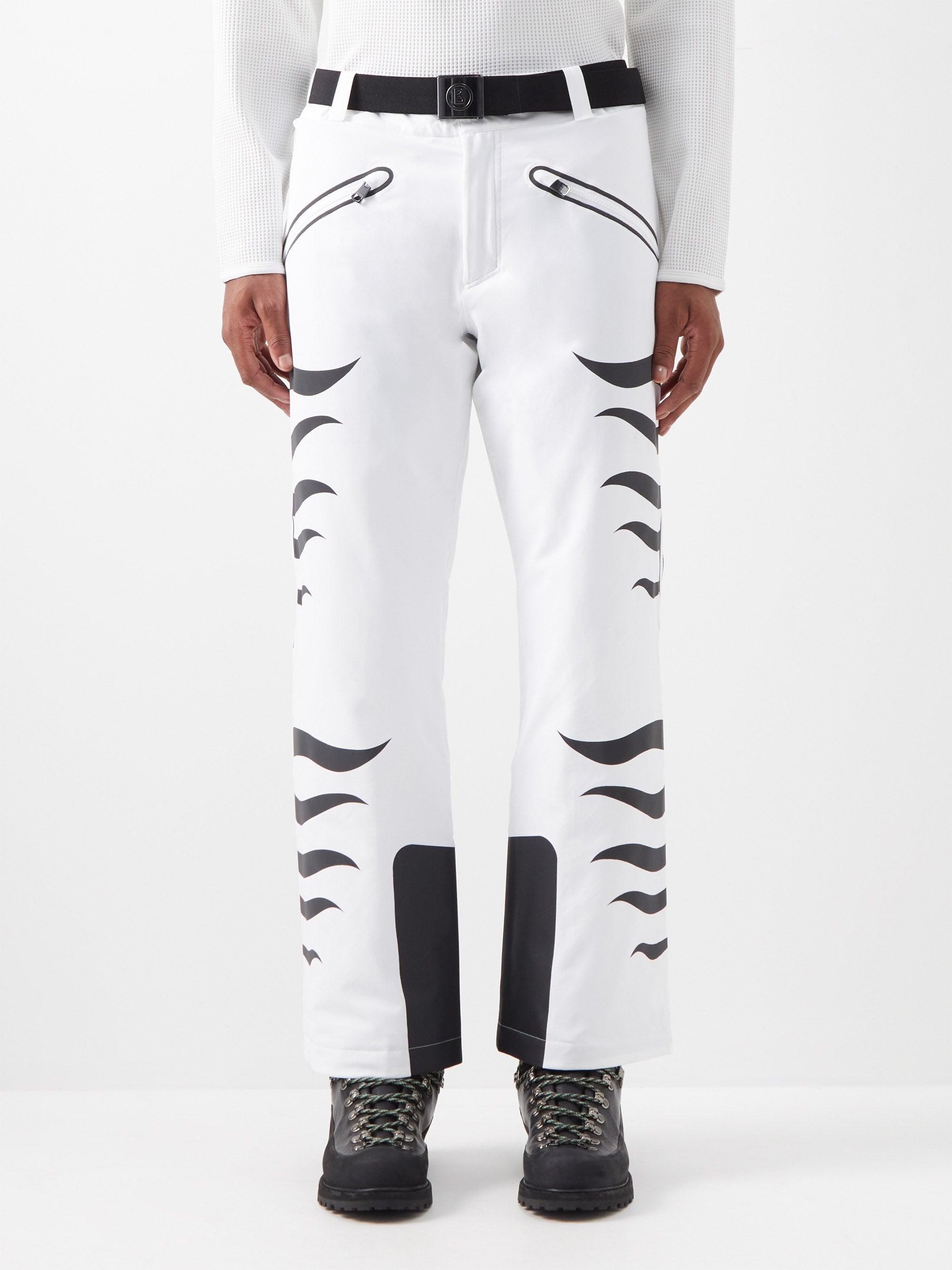 Bogner Chazz T Zebraprint Softshell Ski Trousers in White for Men