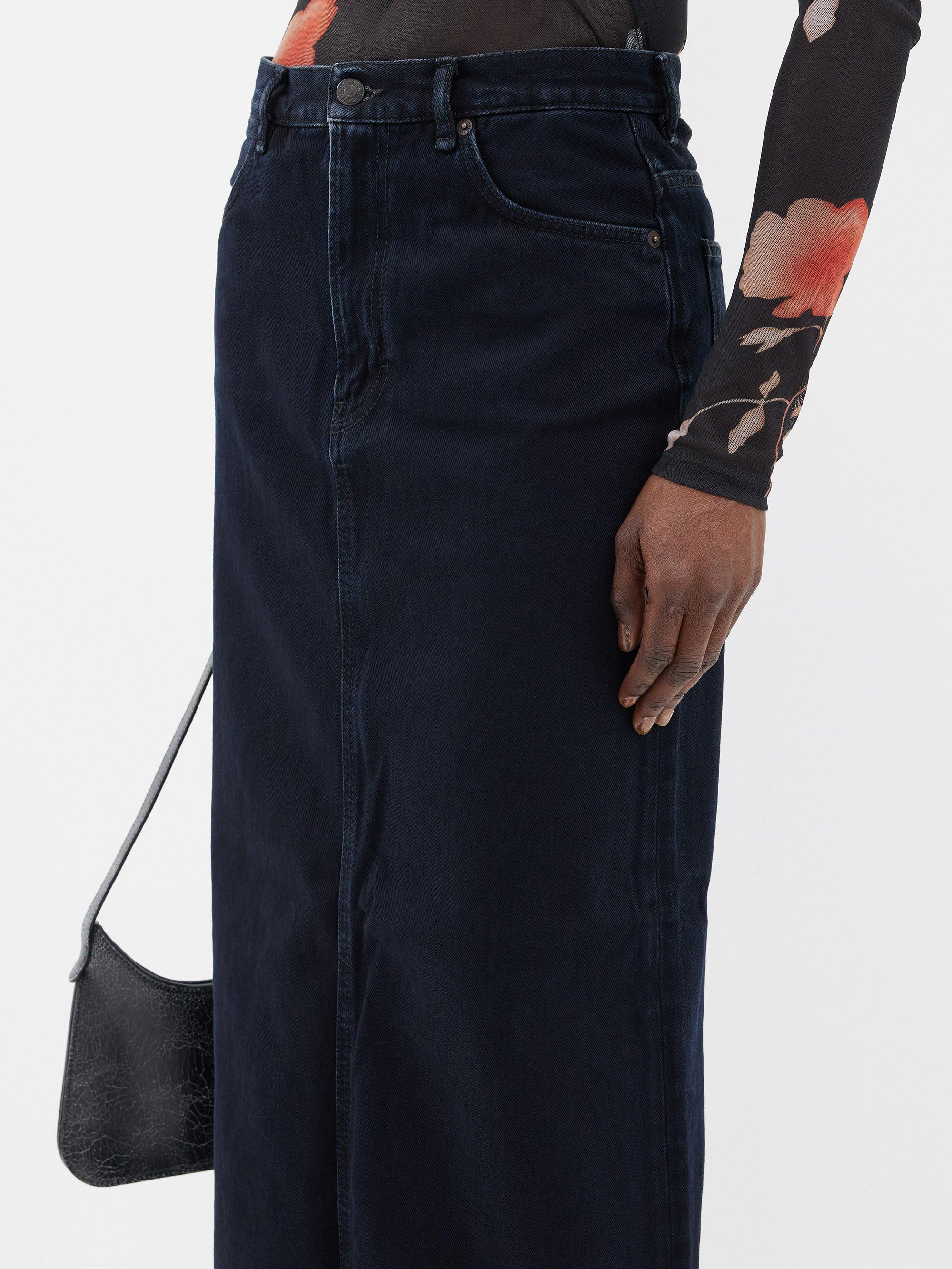 Acne Studios Philo Denim Maxi Skirt in Black | Lyst