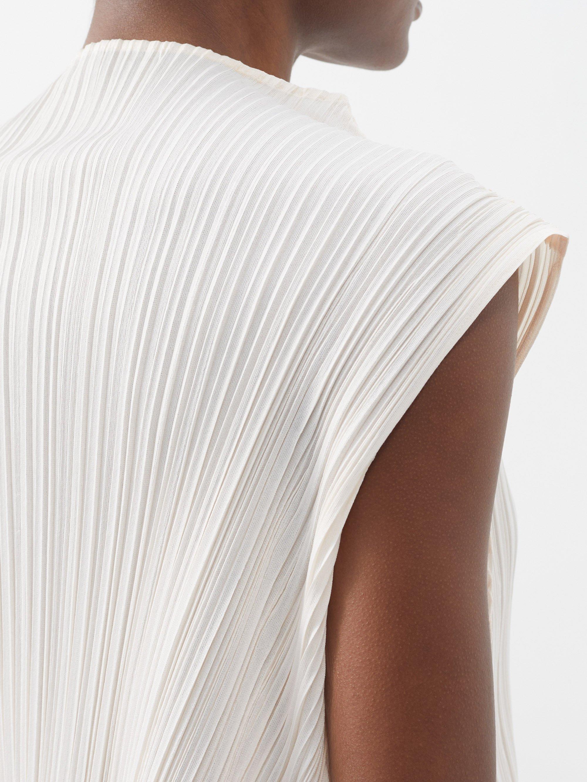 Pleats Please Issey Miyake Mellow Technical-pleated Jersey Top in