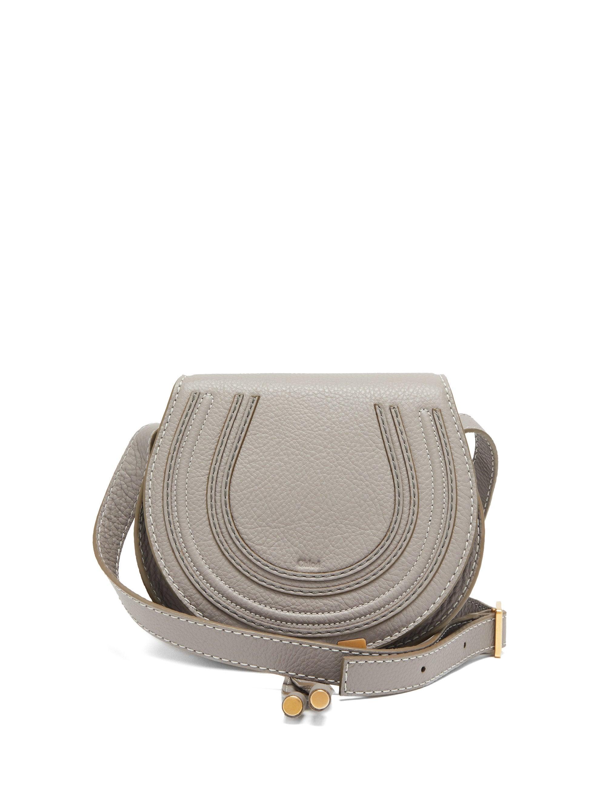 Chloé Marcie Mini Leather Shoulder Bag in Grey (Gray) - Save 55 