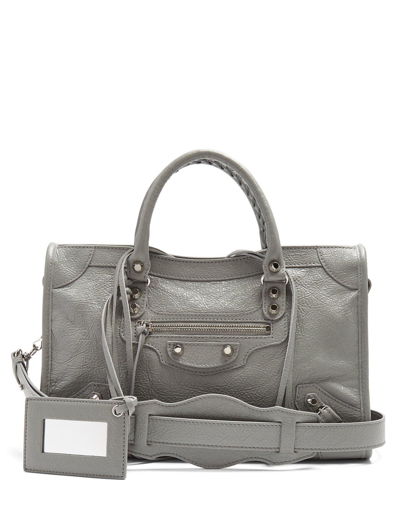 Balenciaga Classic Metallic Edge City S Bag in Gray | Lyst