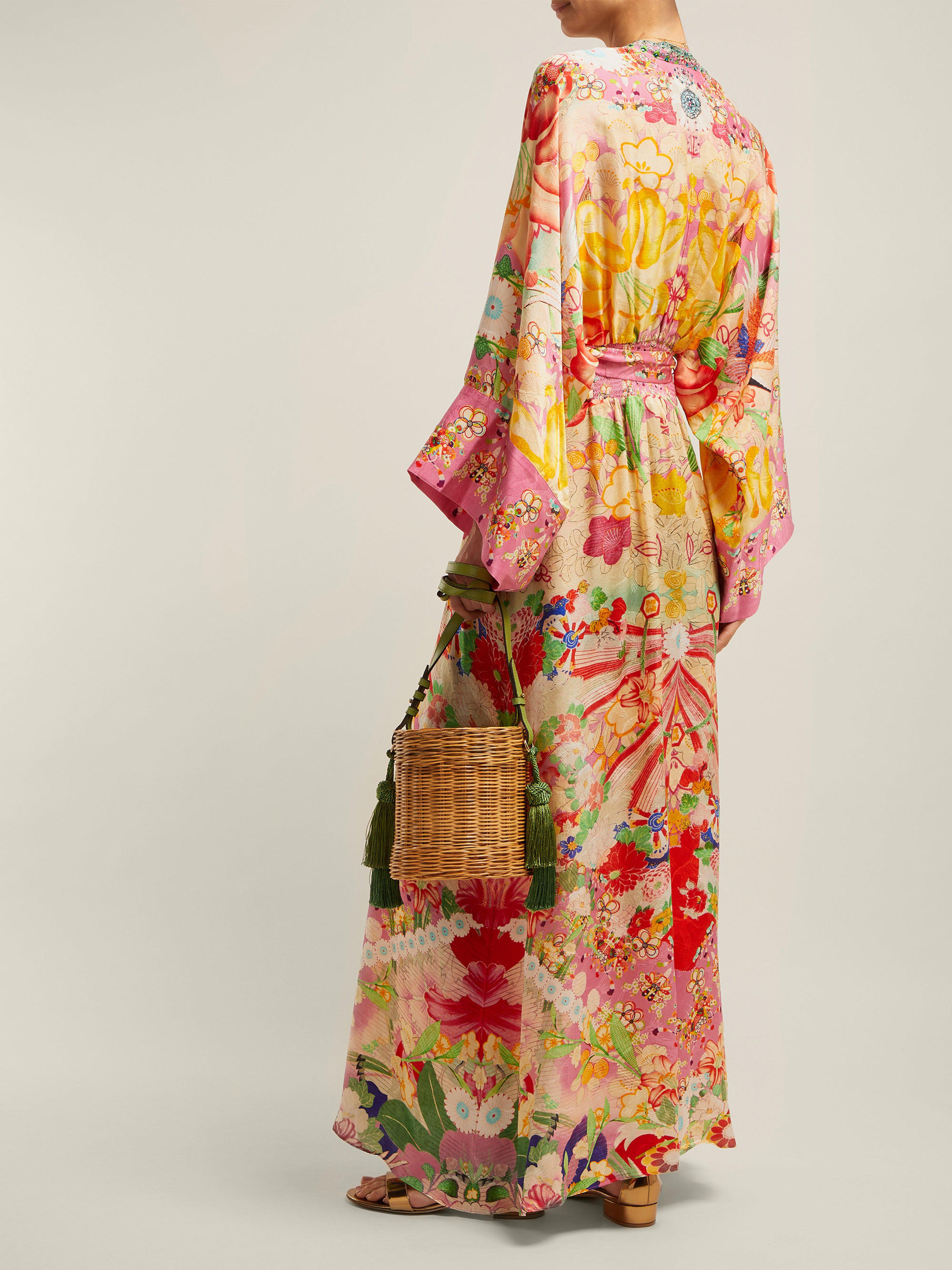Camilla Kimono Kisses Print Silk Maxi 