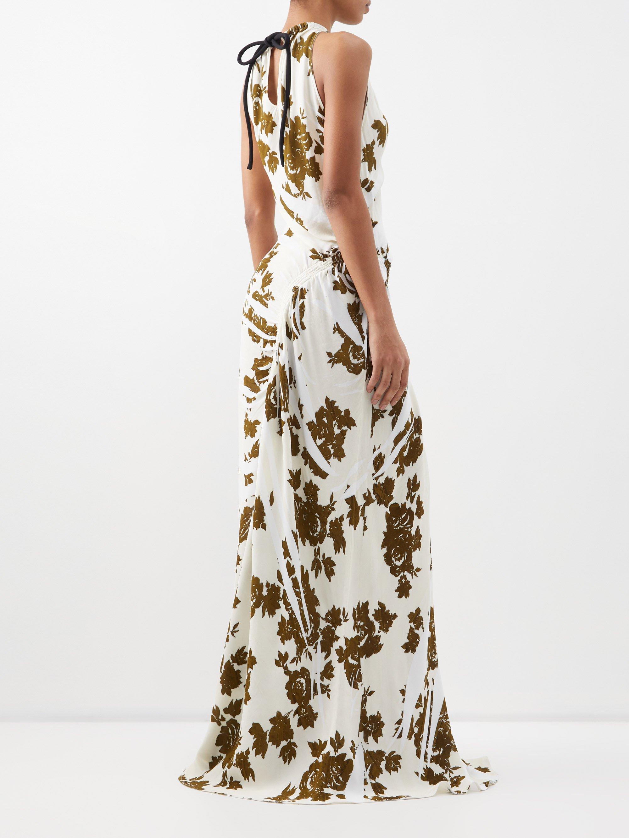 Floral jersey maxi hot sale dress