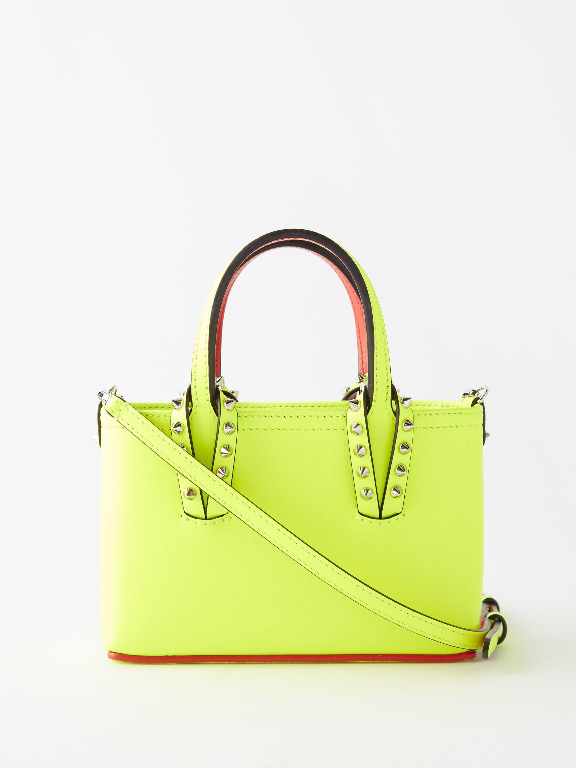 Christian Louboutin Cabata Spike-embellished Leather Cross-body Bag in  Yellow