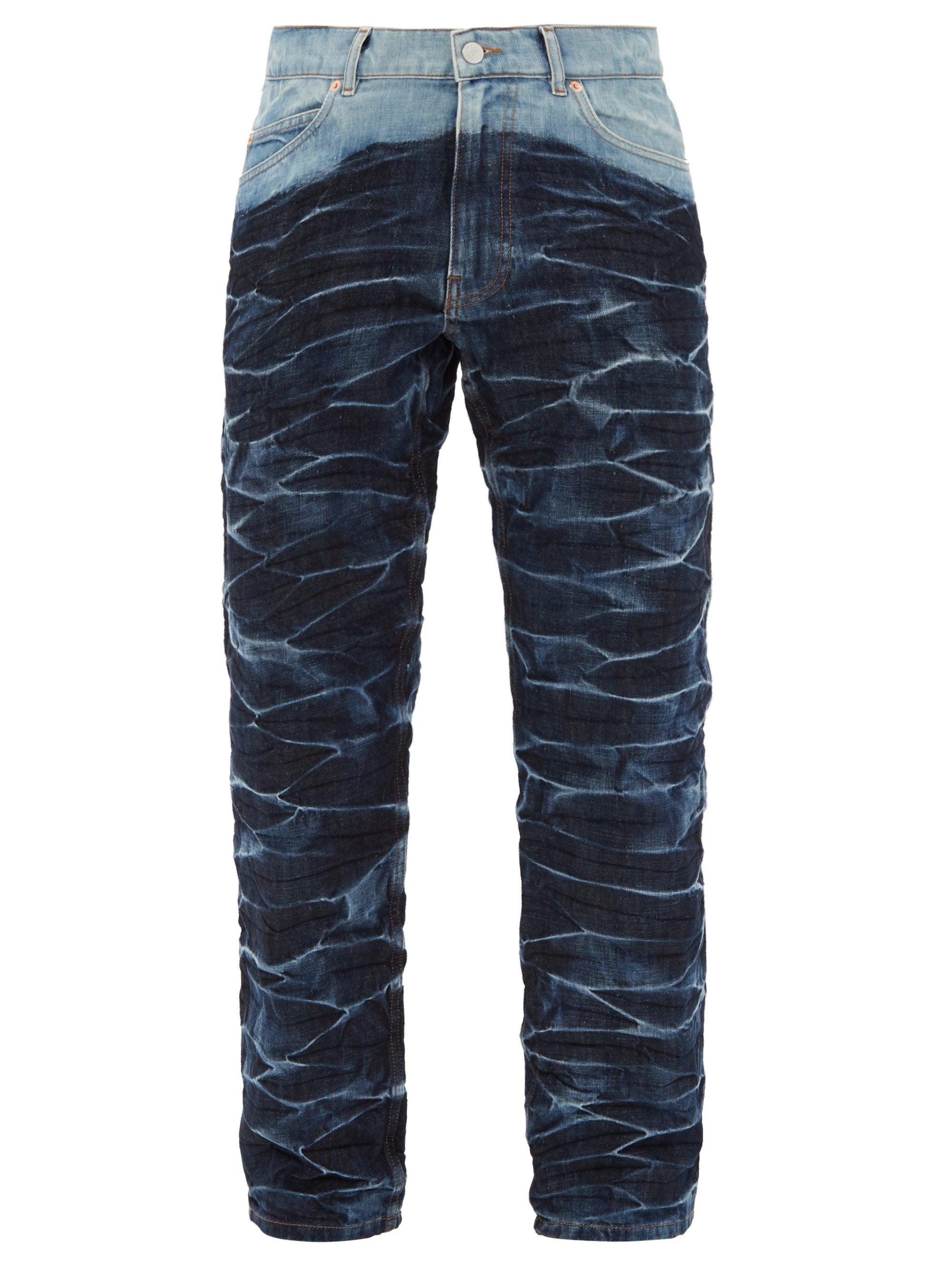 Martine Rose Crinkle-effect Tie-dye Jeans in Blue for Men | Lyst