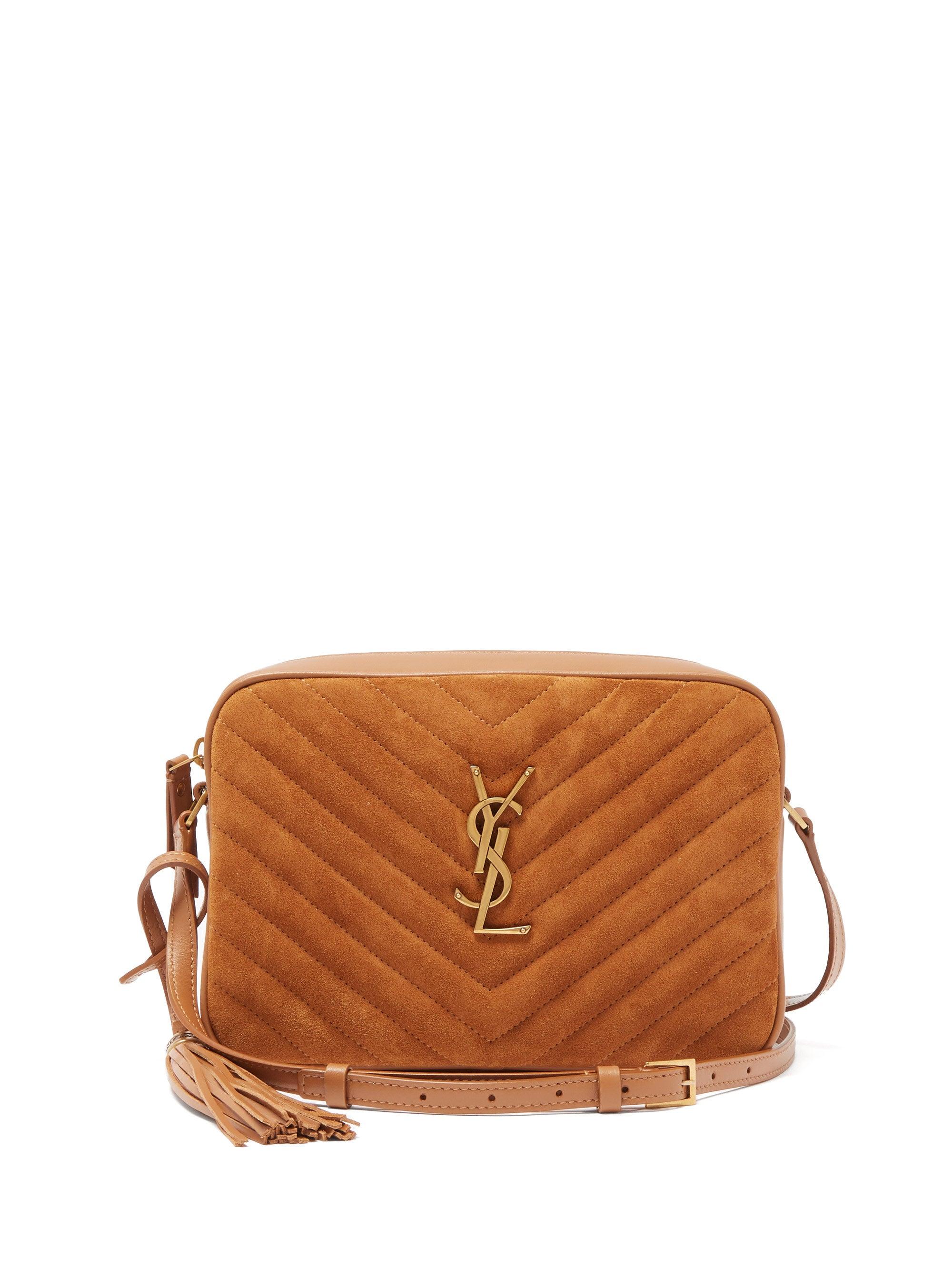 ysl brown suede bag