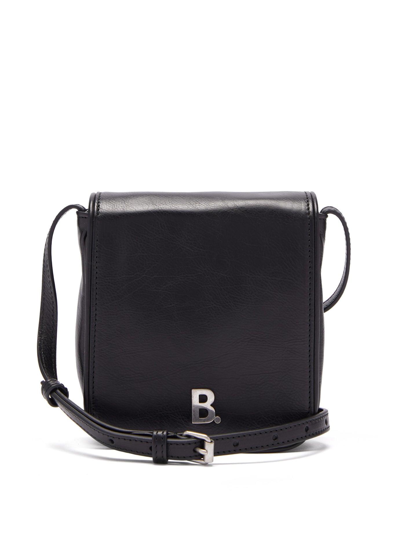 Balenciaga B Logo Leather Cross Body Bag in Black for Men - Lyst