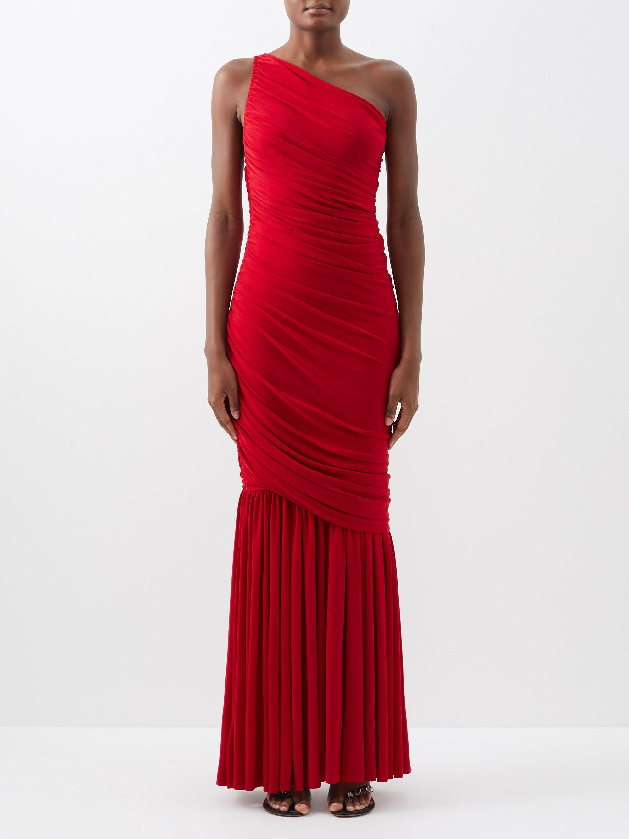 Norma Kamali Diana Fishtail Gown in Red | Lyst