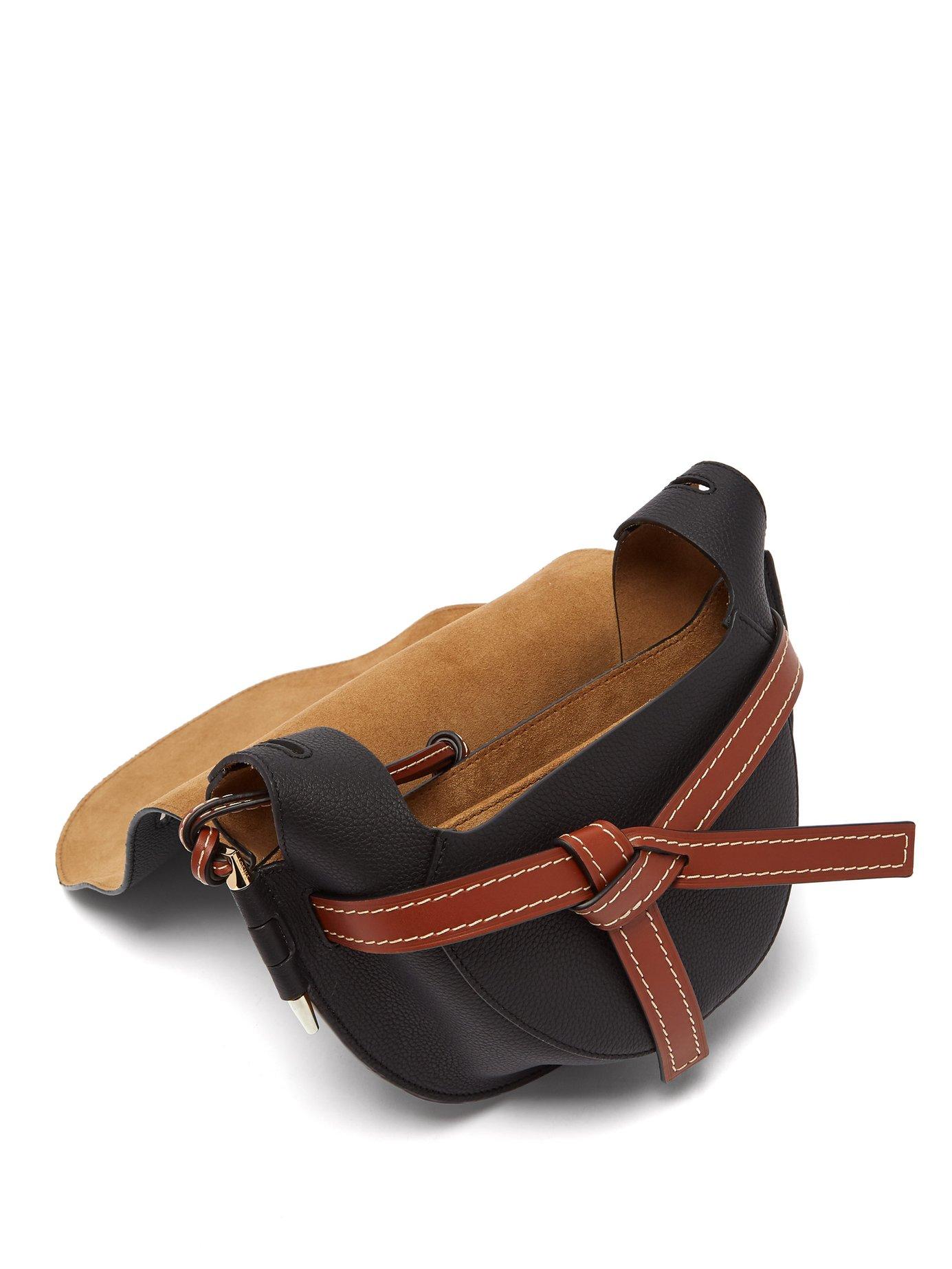 Loewe Gate Small Leather Crossbody Bag in Black Lyst