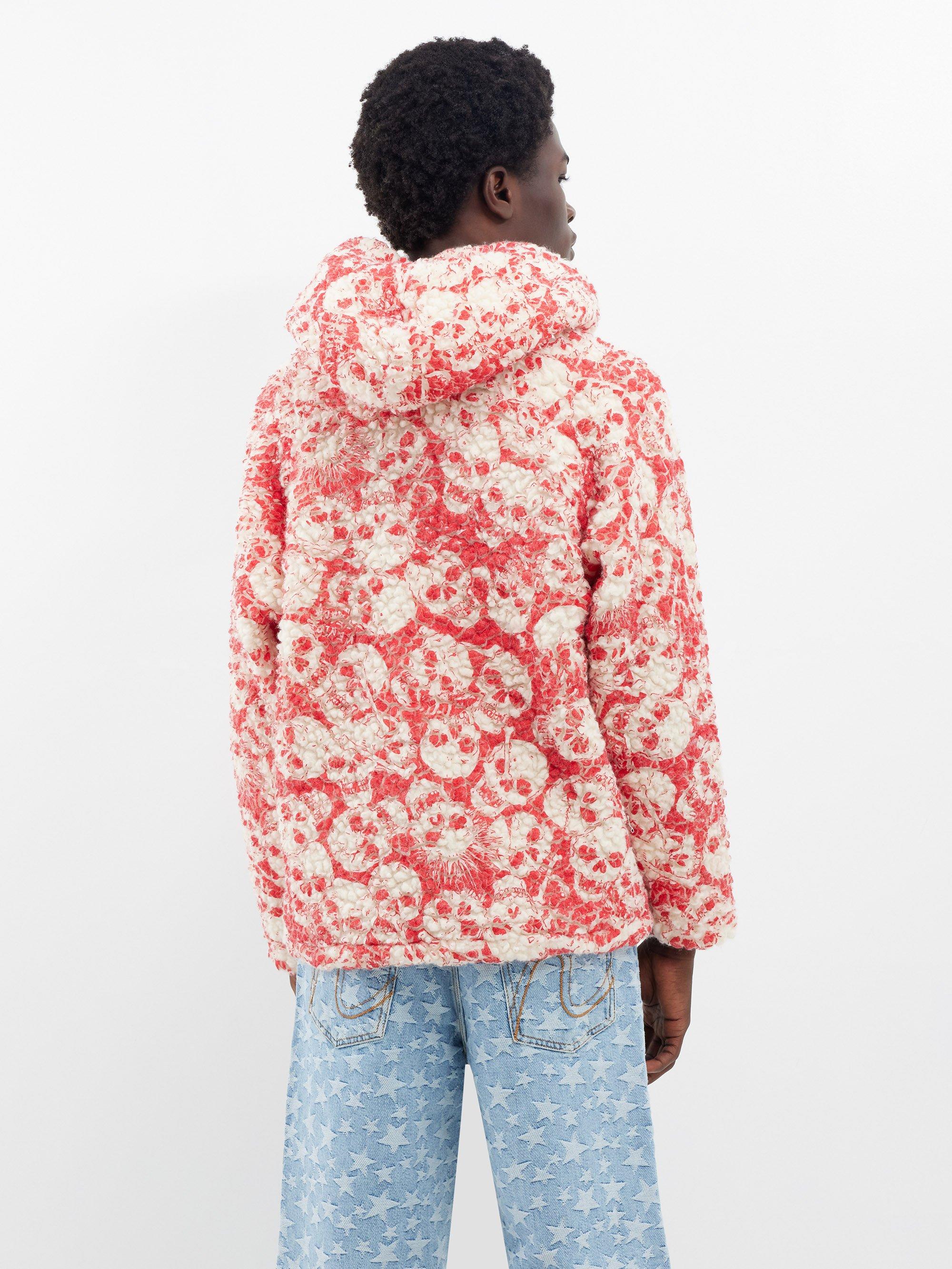 ERL Skull-print Cotton-fleece Hoodie in Red for Men | Lyst