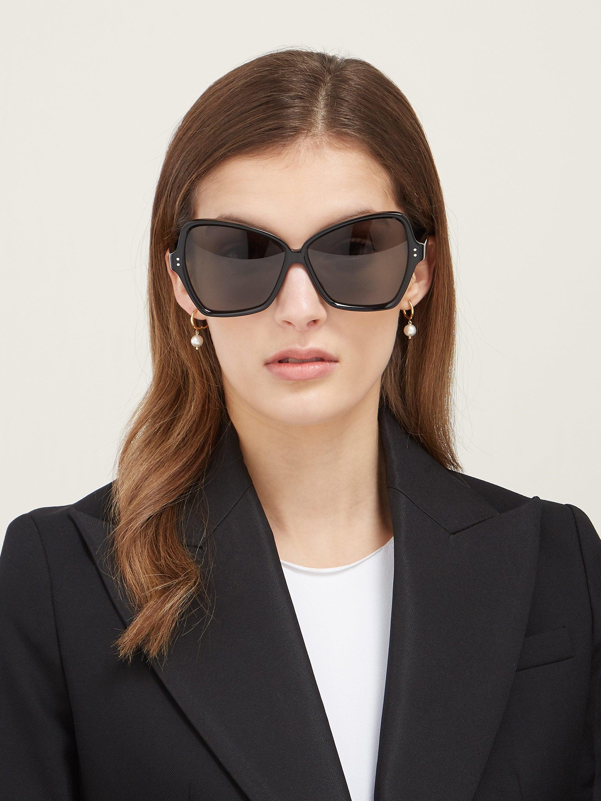 Celine Butterfly Acetate Sunglasses in Black | Lyst
