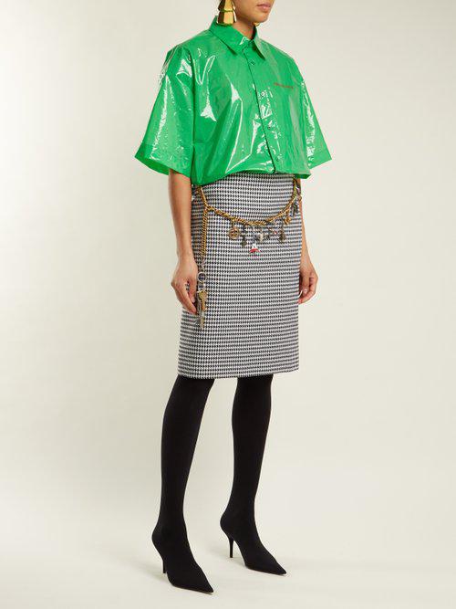 Balenciaga Tweed Plastic Bin Shirt In Green Lyst