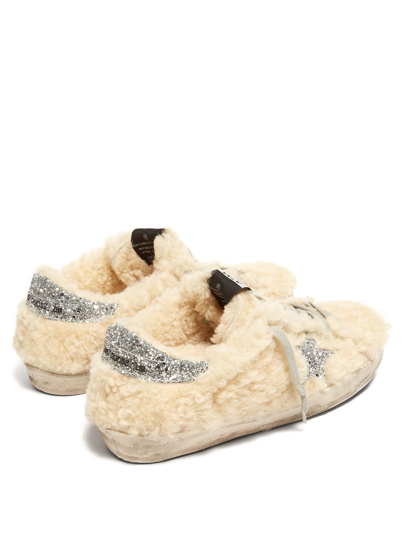 golden goose shearling loafers