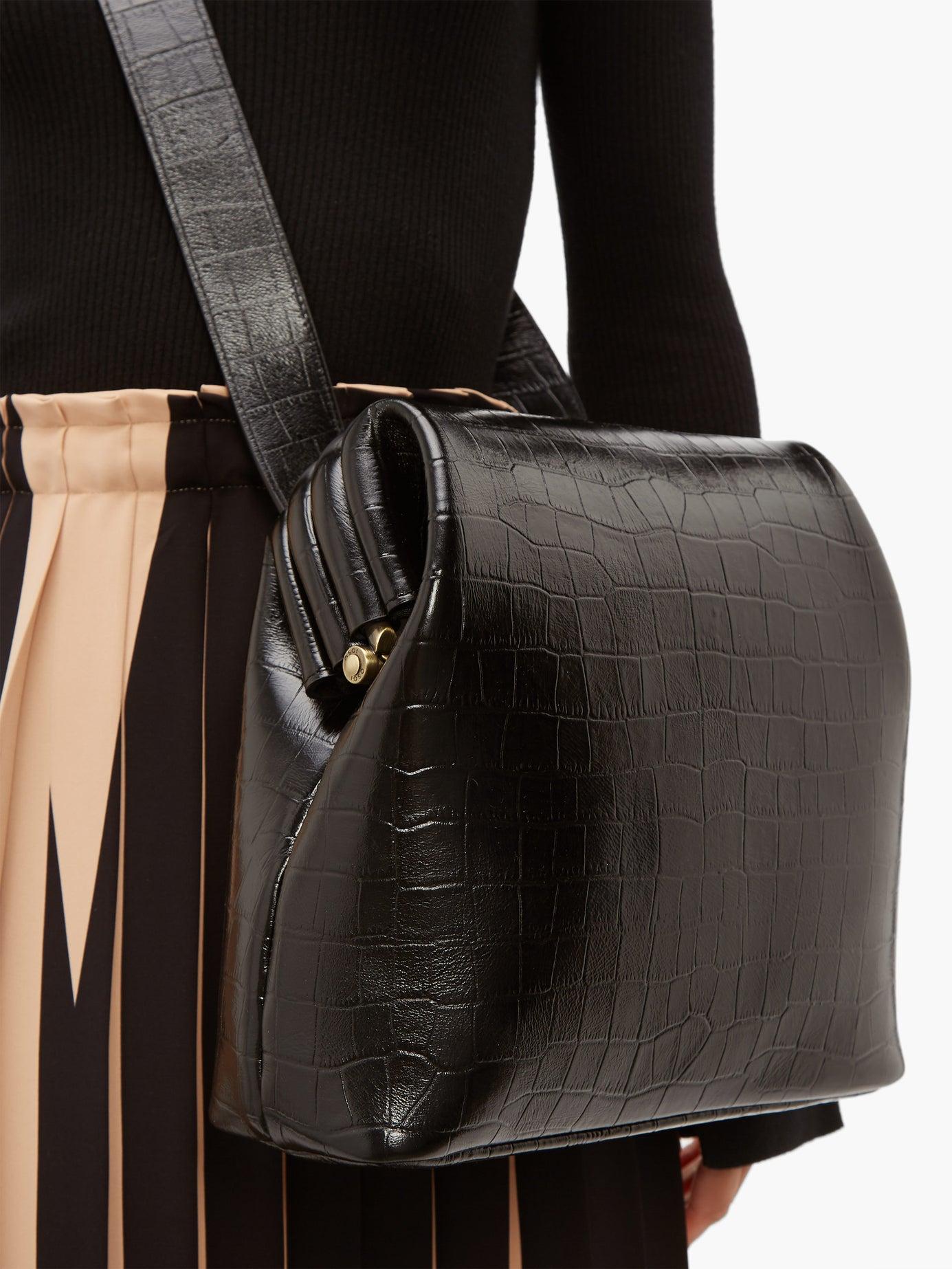 OSOI Brot Crocodile-effect Leather Cross-body Bag in Black | Lyst