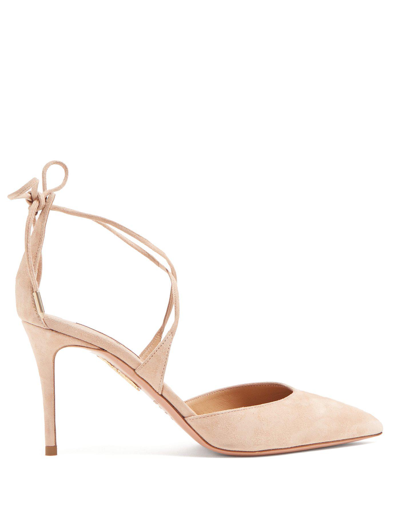 aquazzura matilde suede pumps