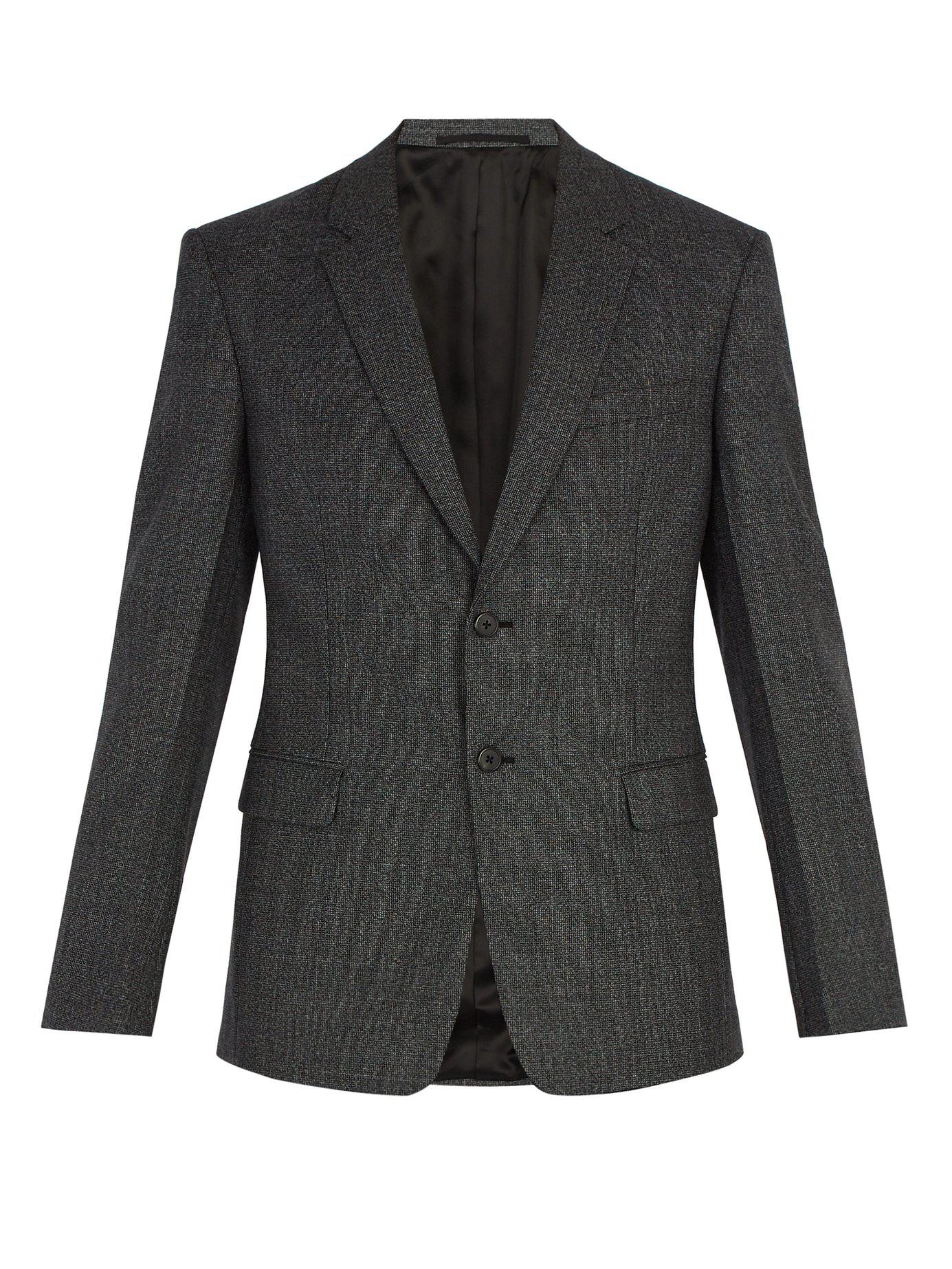 Prada Two Button Wool Suit Jacket in Grey (Gray) for Men - Lyst