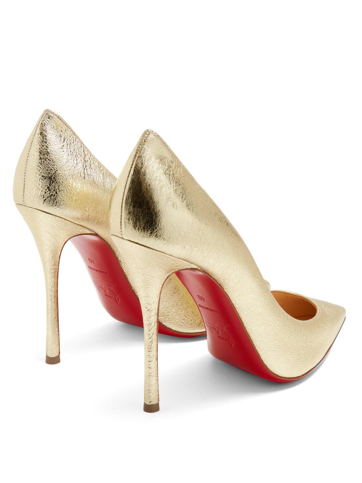Christian Louboutin Decoltish Leather Pumps in Gold (Metallic) Lyst