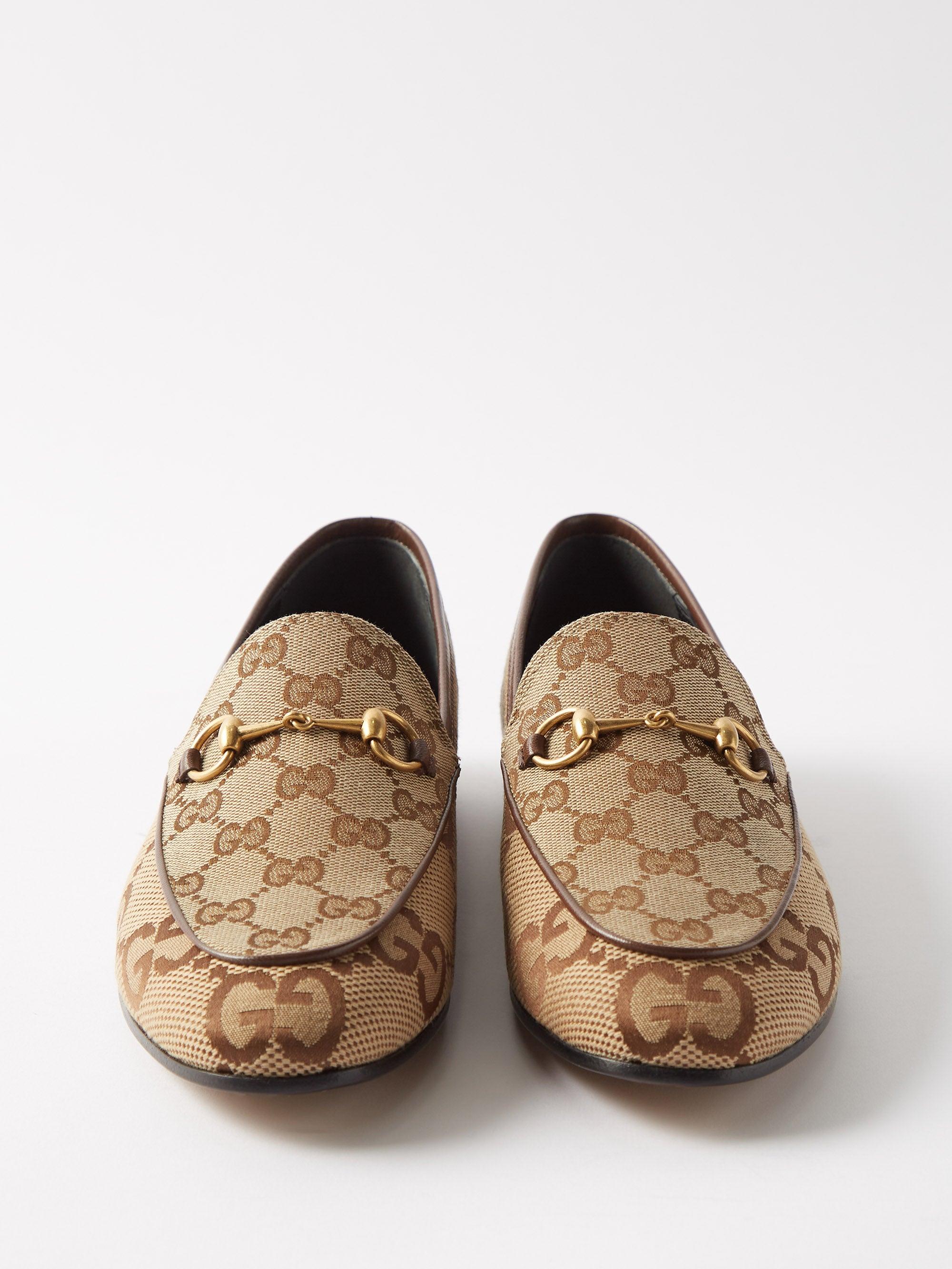 Gucci Jordan Horsebit Gg-canvas Loafers 