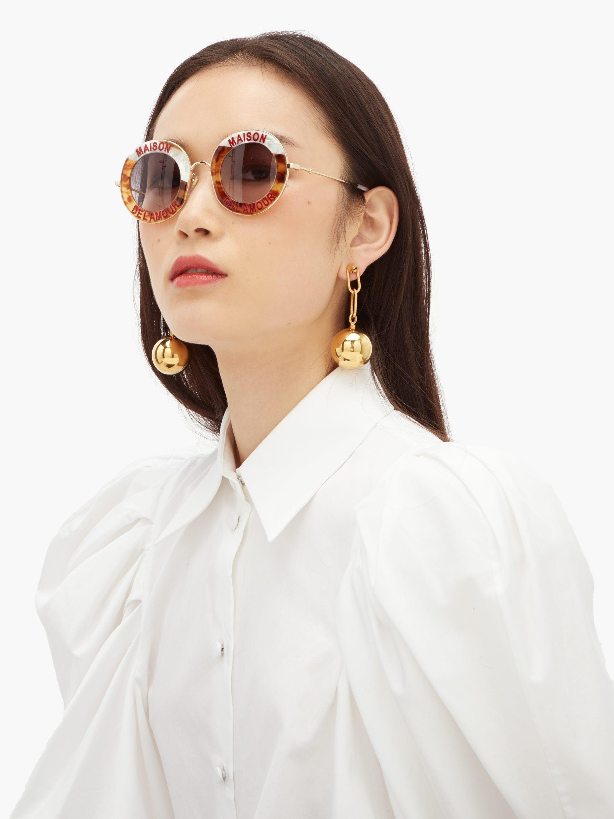 Gucci Maison De L'amour Round Acetate Sunglasses | Lyst
