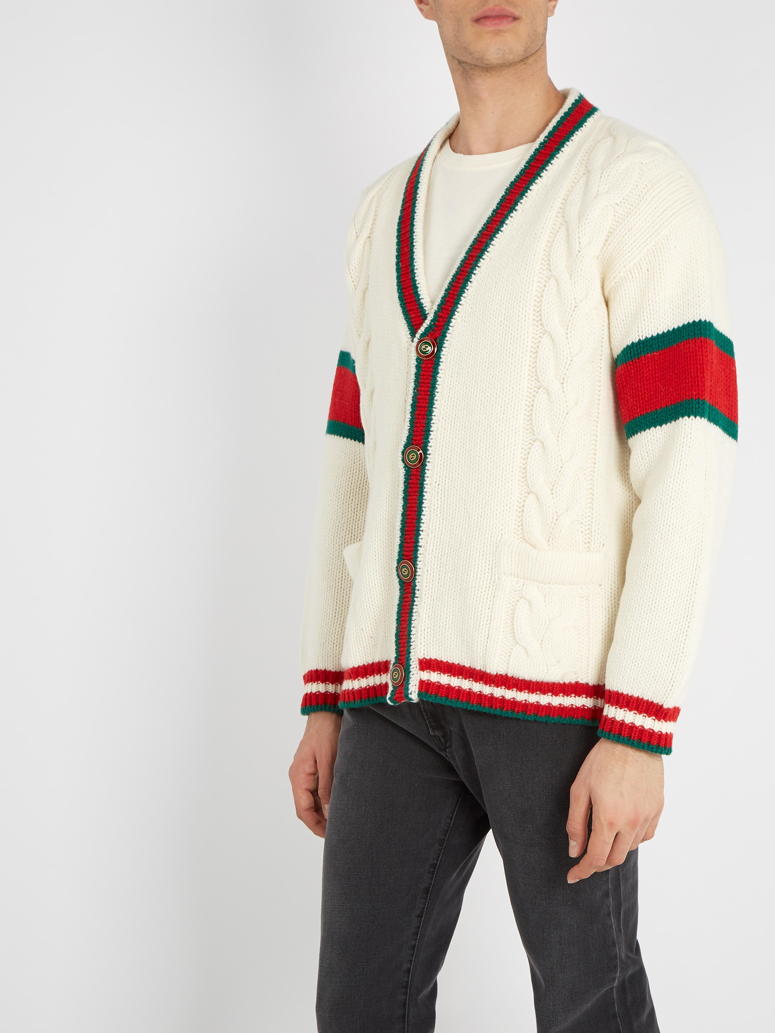 Gucci oversize top cable knit cardigan