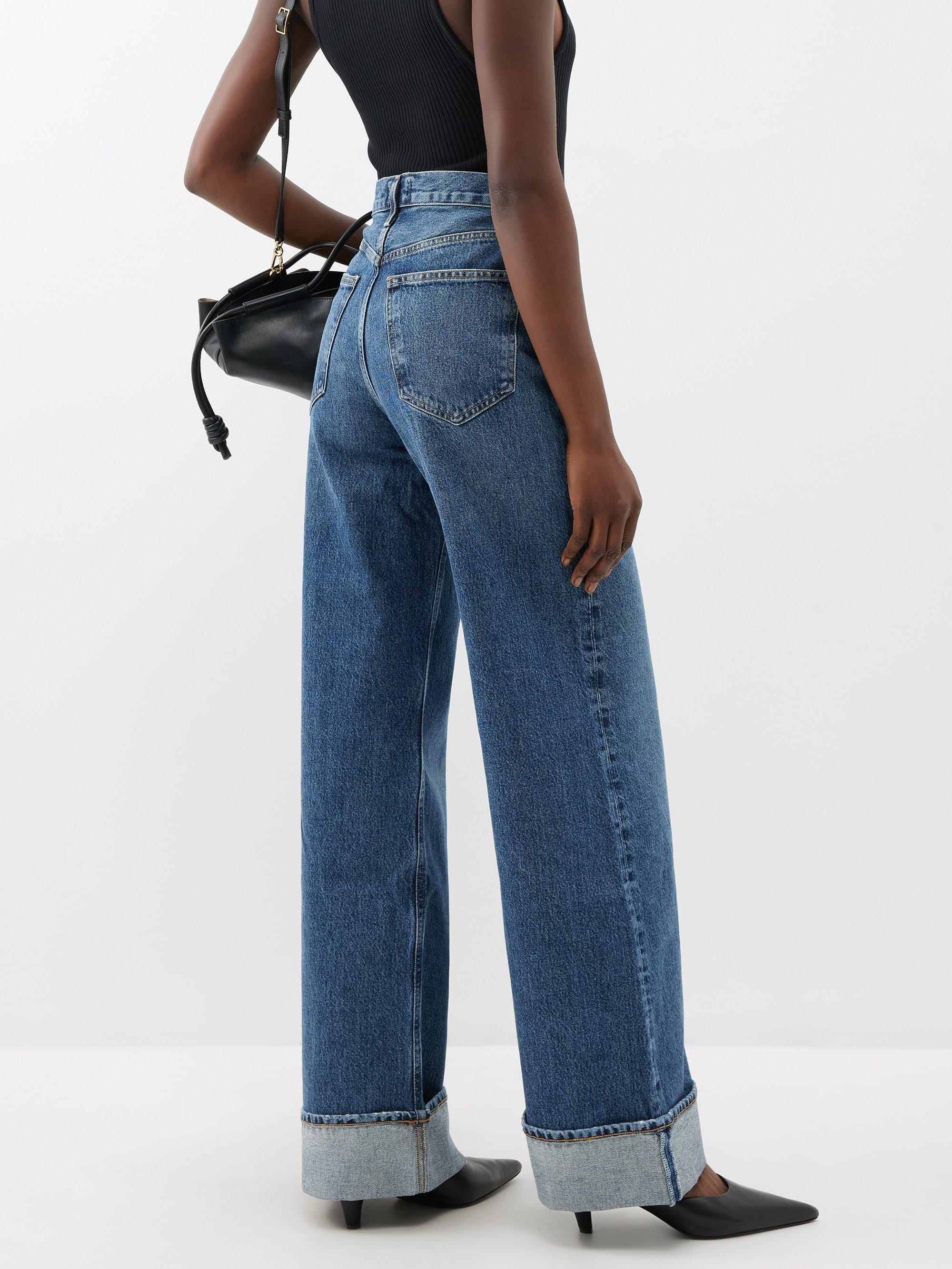 Agolde Dame Cuffed Organic-cotton Wide-leg Jeans in Blue | Lyst