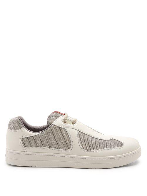 Prada Leather Nevada Bike Low-top Trainers in White for Men | Lyst Canada