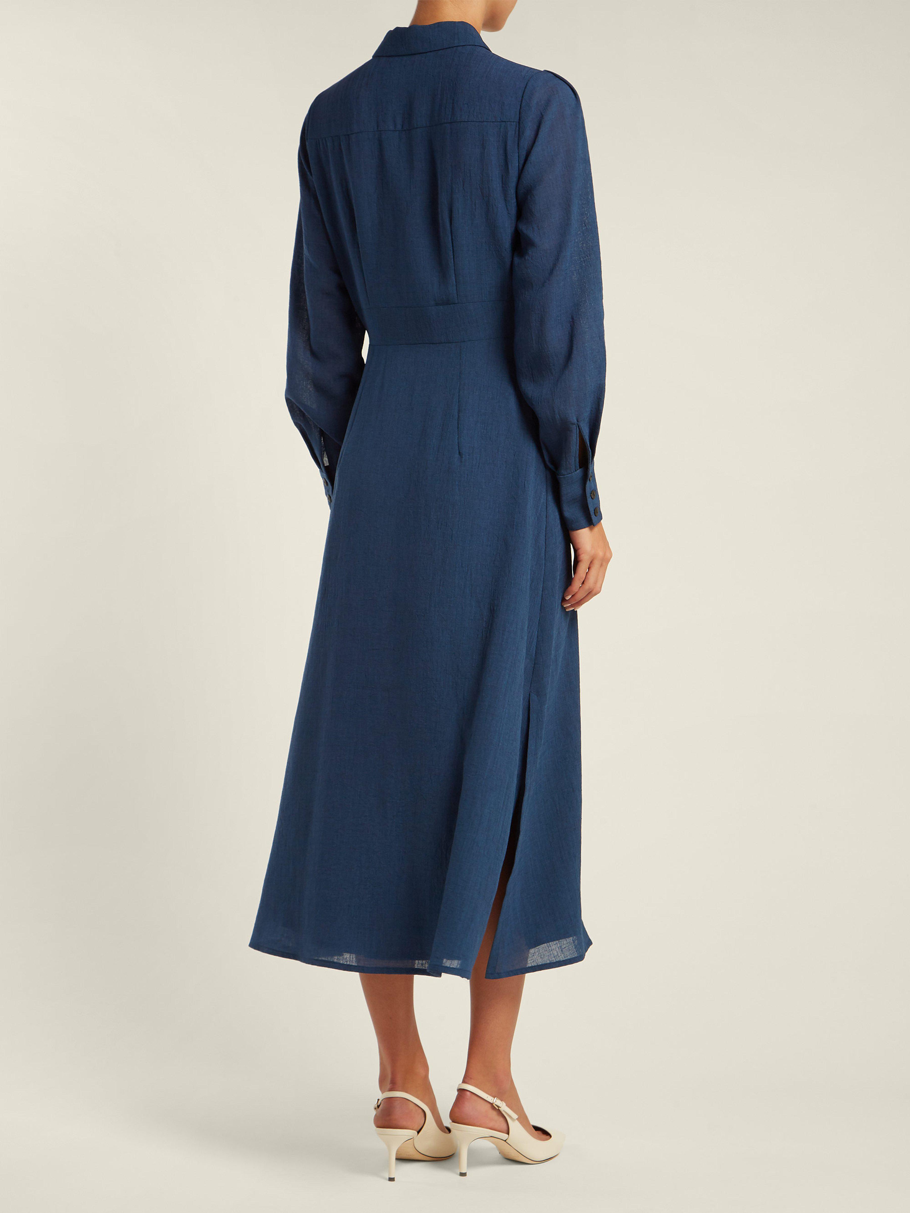 Cefinn Zip Front Voile Dress in Blue - Lyst
