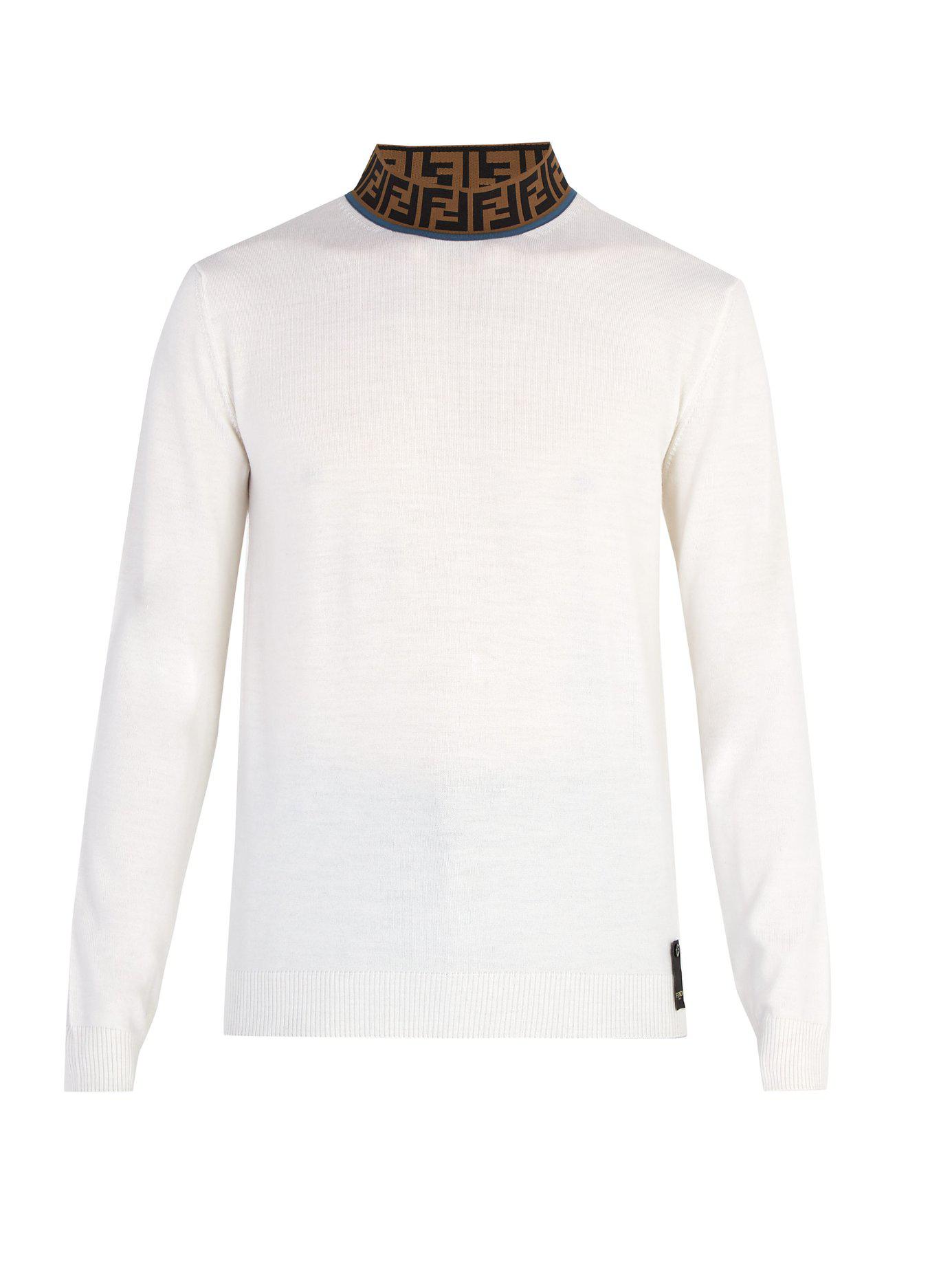 fendi logo neck jumper