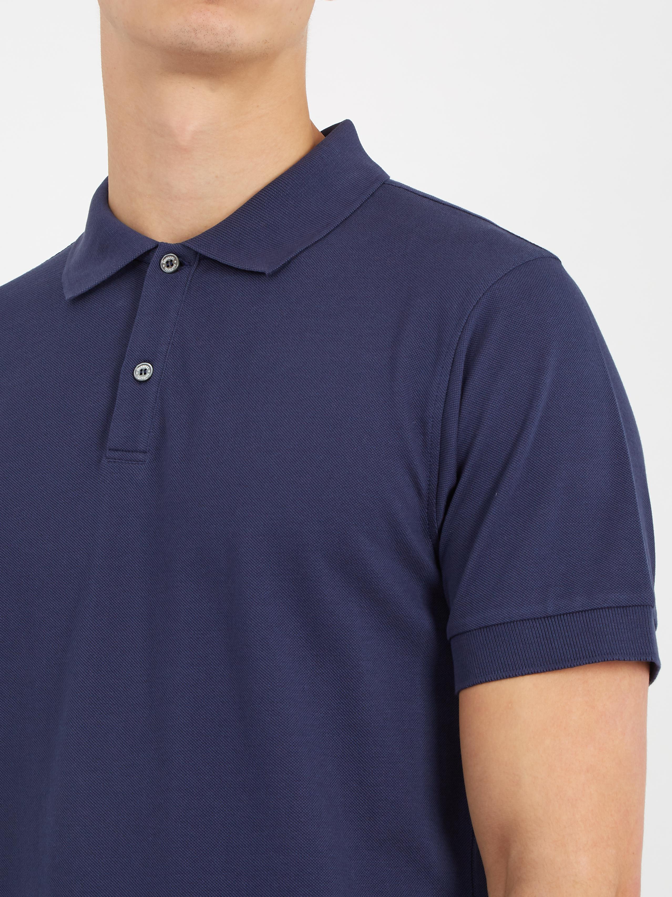 Download Sunspel Point-collar Cotton-piqué Polo Shirt in Navy (Blue ...