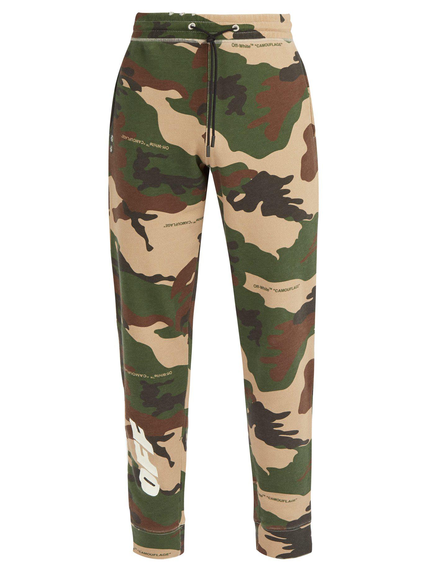 off white camo track pants