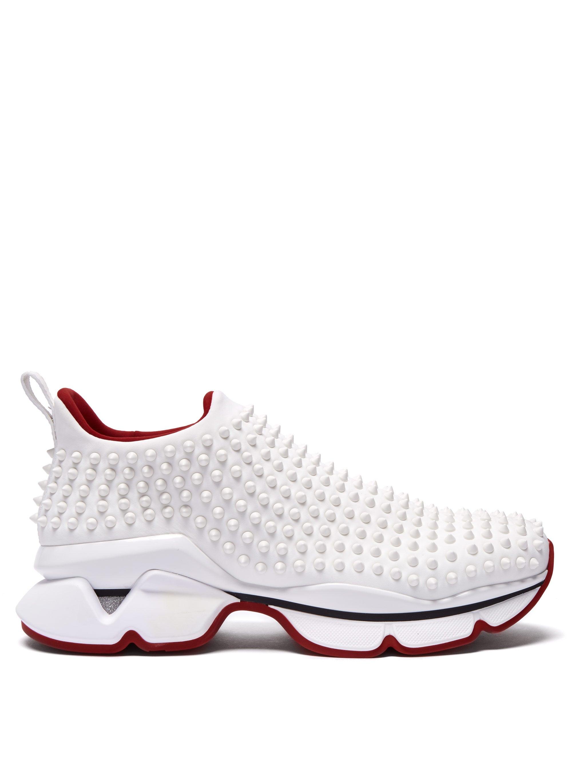 louboutin spike sock white