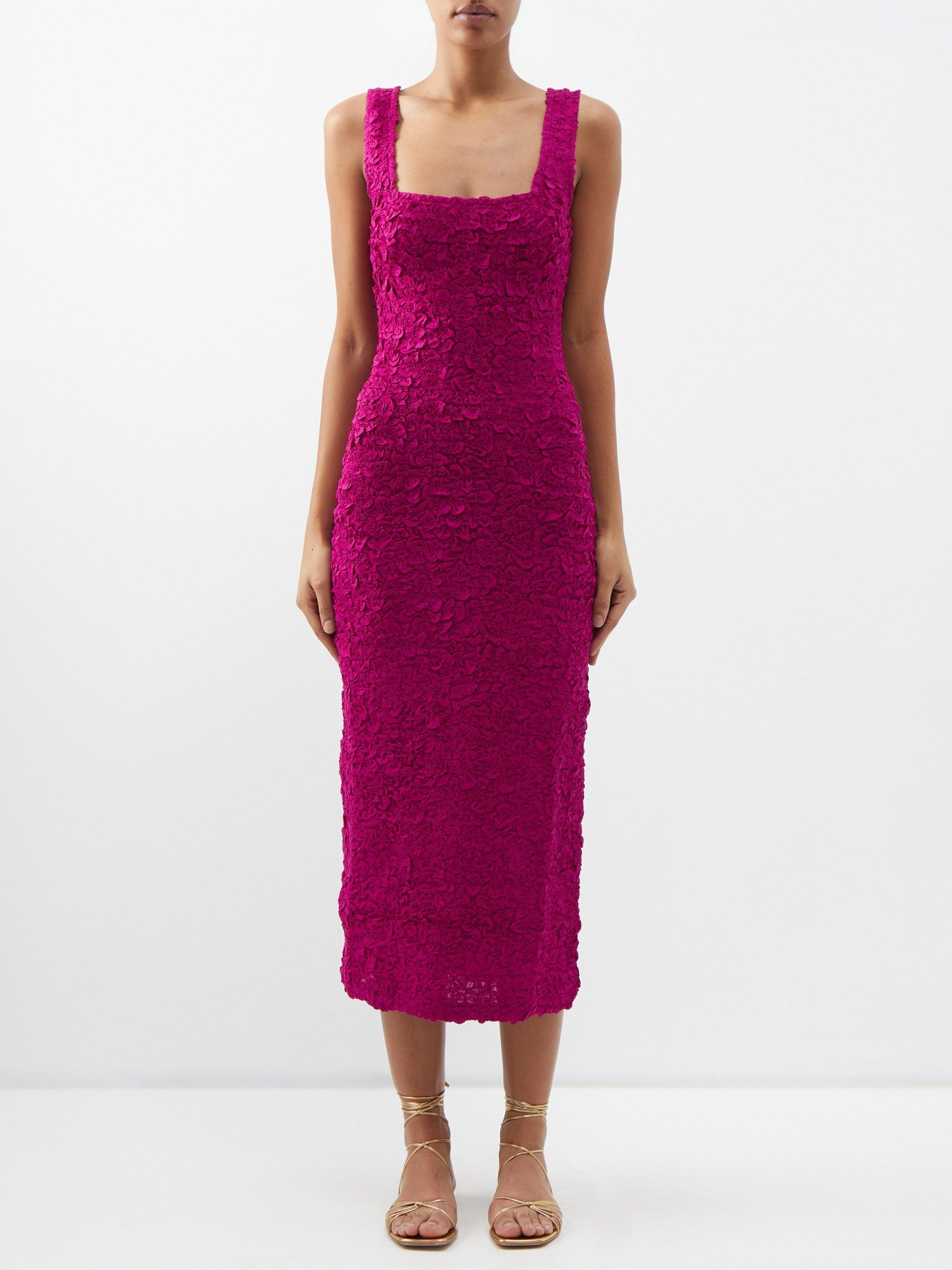 Mara Hoffman Sloan Square-neck Midi Dress in Purple | Lyst