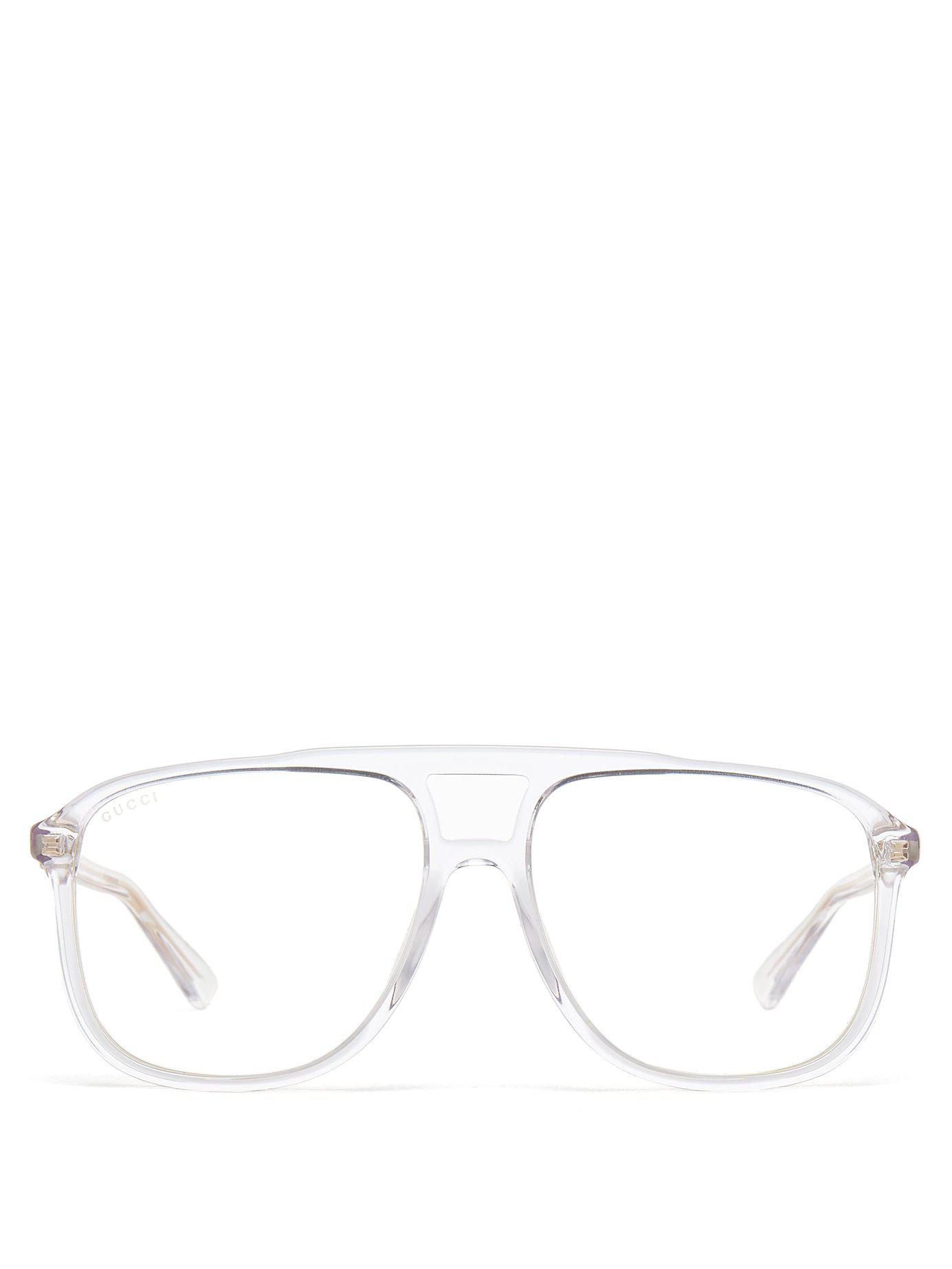 Gucci Squared-aviator Acetate Optical Glasses for Men | Lyst