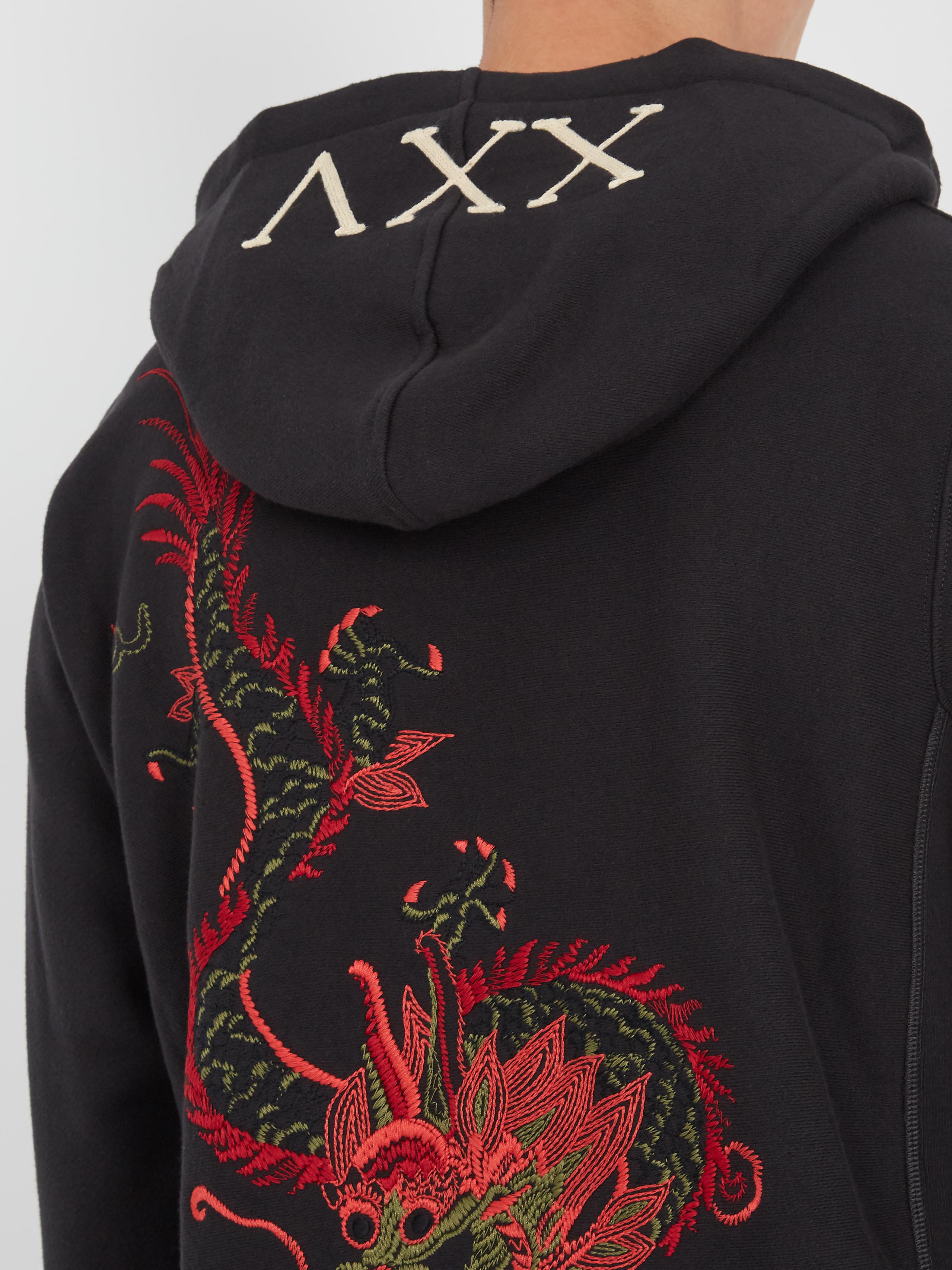 gucci embroidered hooded sweatshirt