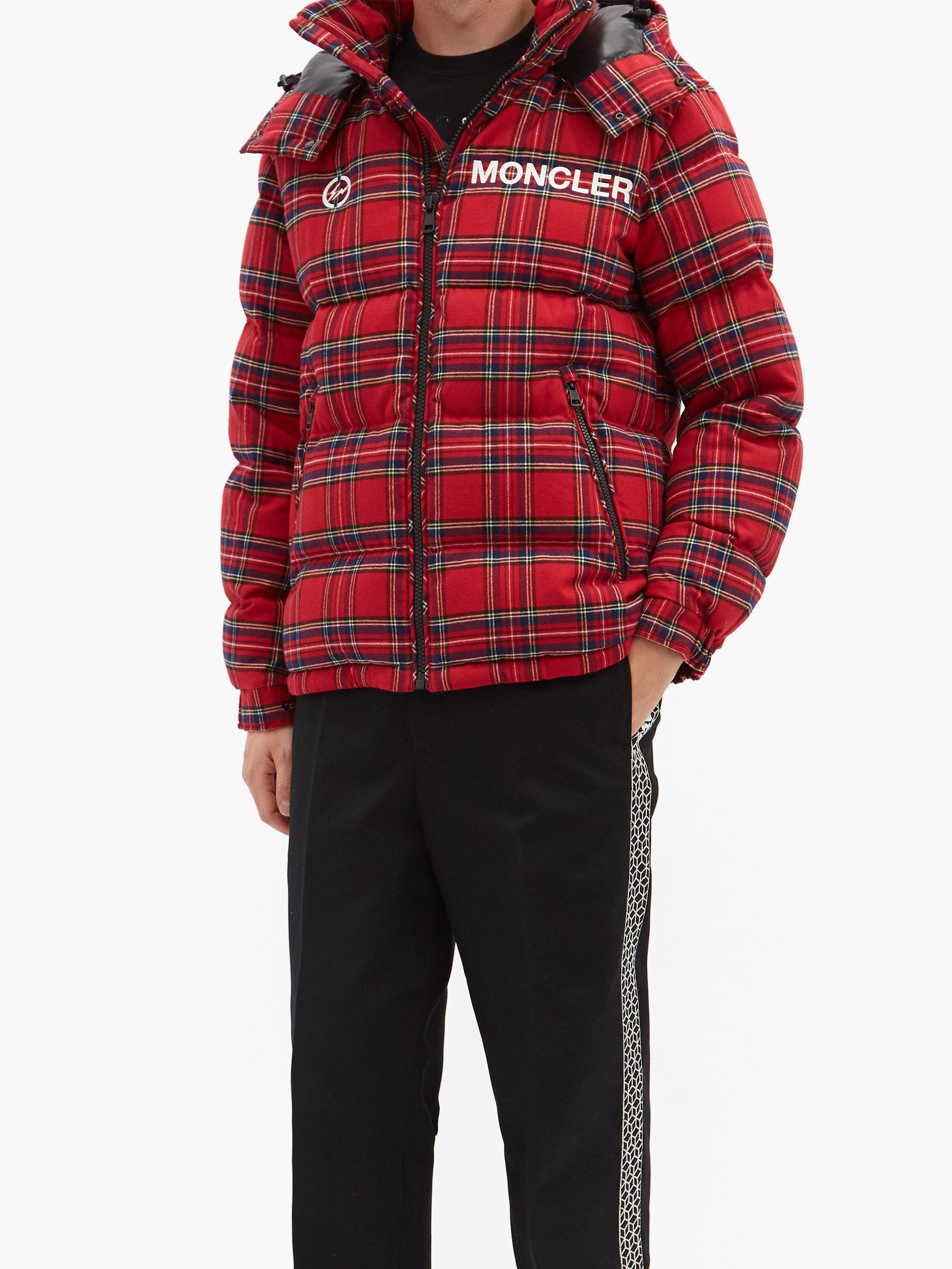 7 MONCLER FRAGMENT Mayak Oversized Tartan-flannel Quilted Down Jacket in  Red for Men | Lyst UK