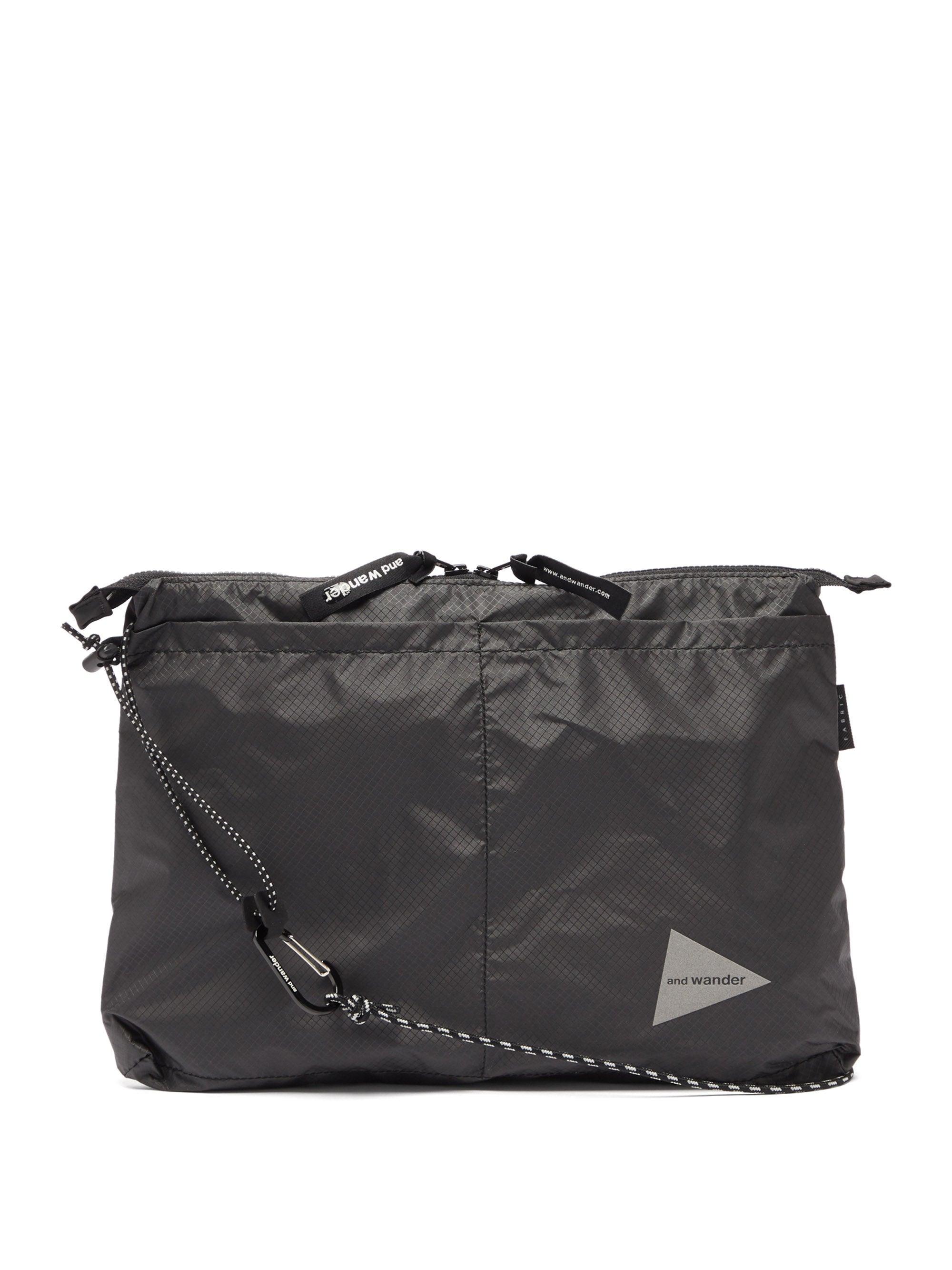 and wander Logo-print Ripstop Cross-body Bag in Black for Men | Lyst UK