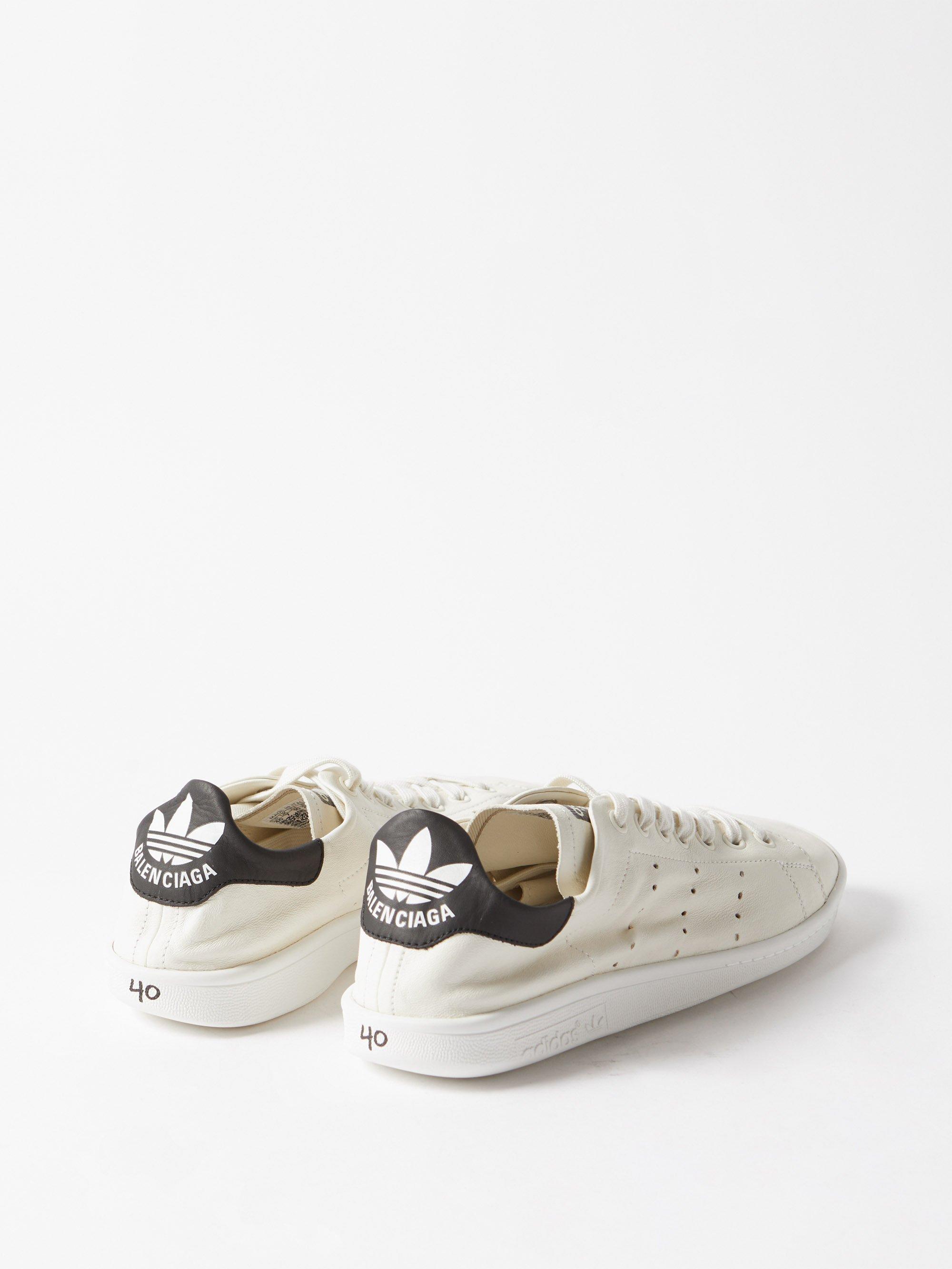 Balenciaga X Adidas Stan Smith Leather Trainers in White | Lyst