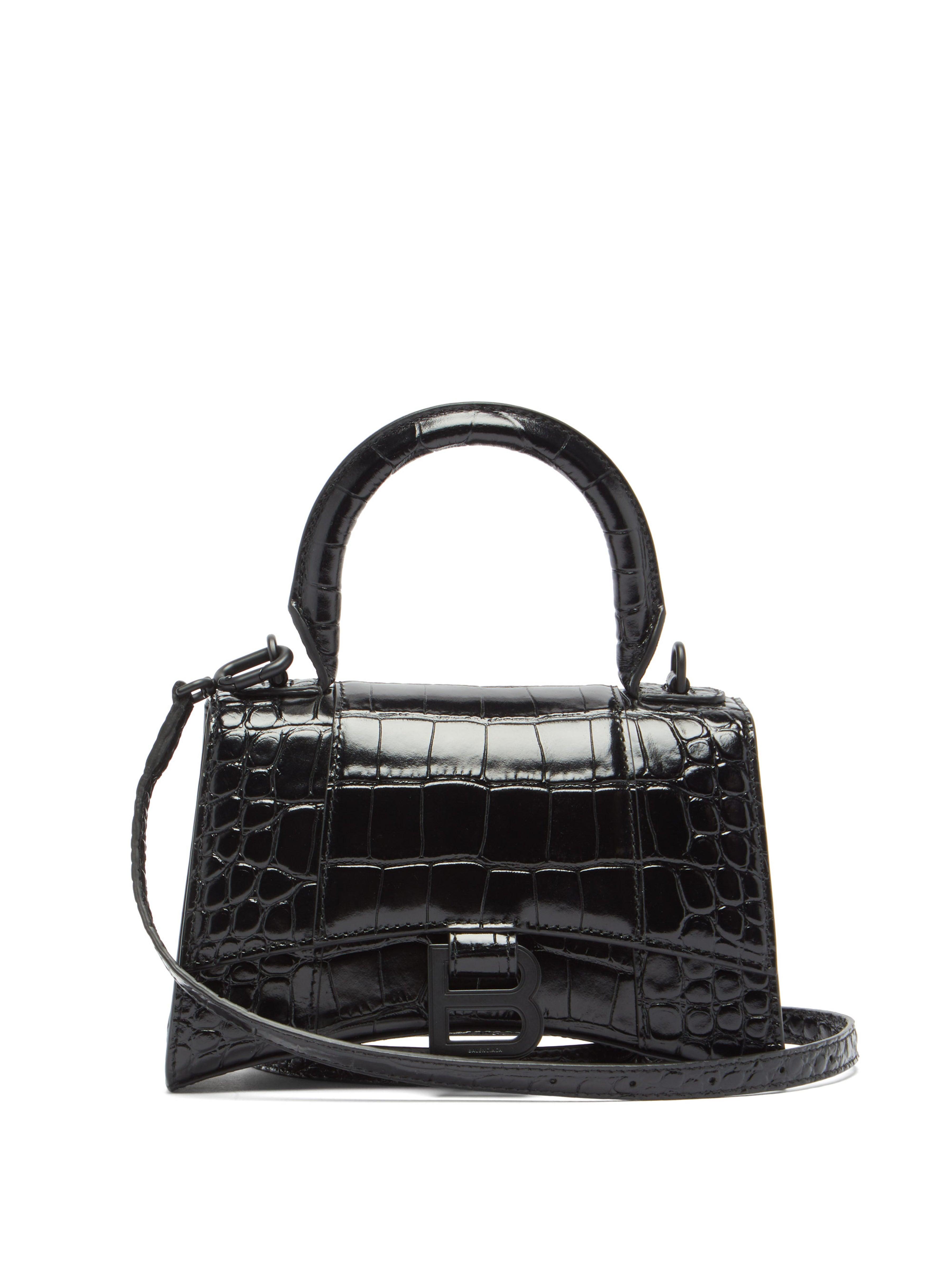 balenciaga hourglass bolsa xs black