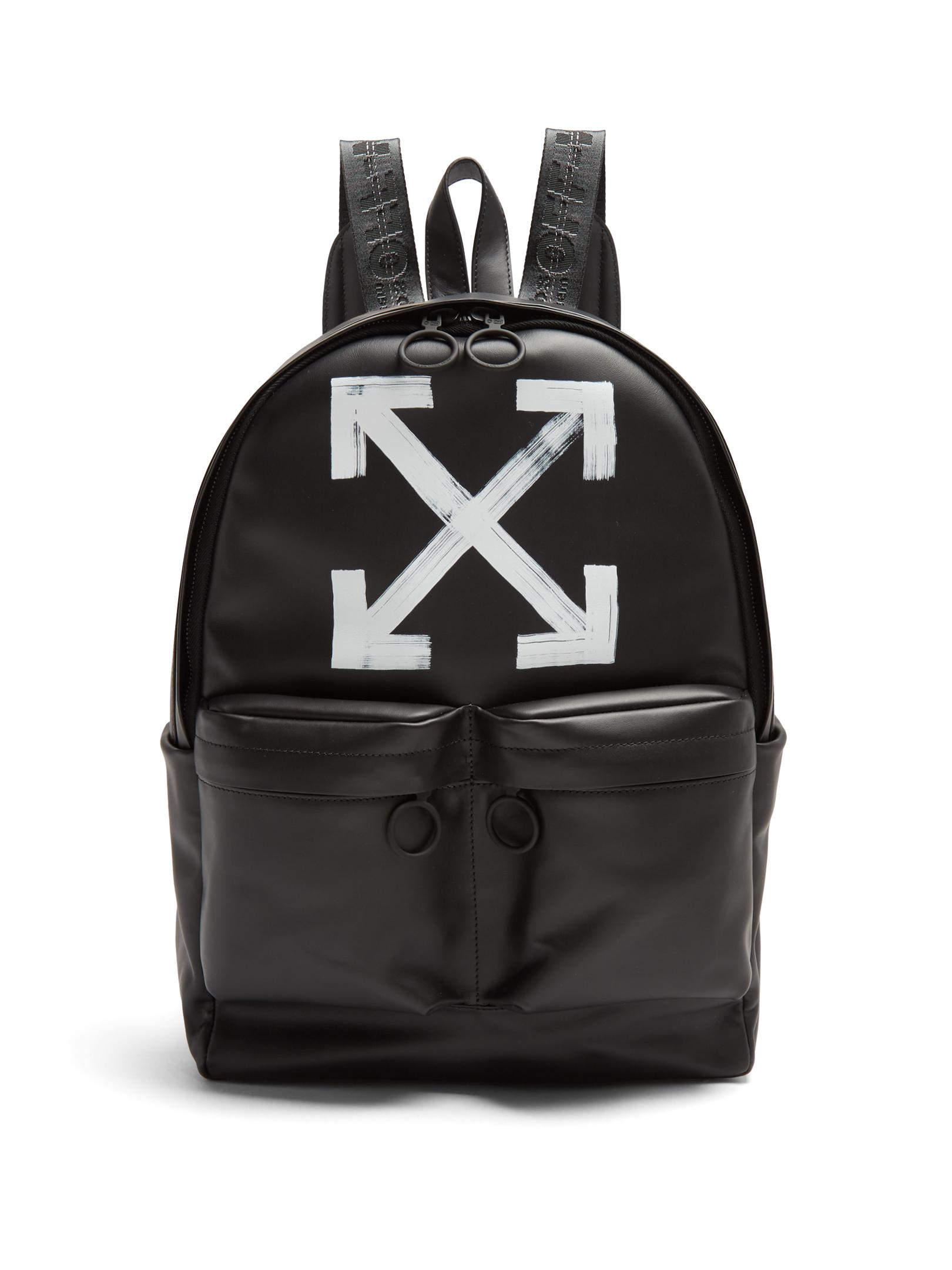 Off-White c/o Virgil Abloh Brushed Arrows-print Leather Backpack Black for Men | Lyst