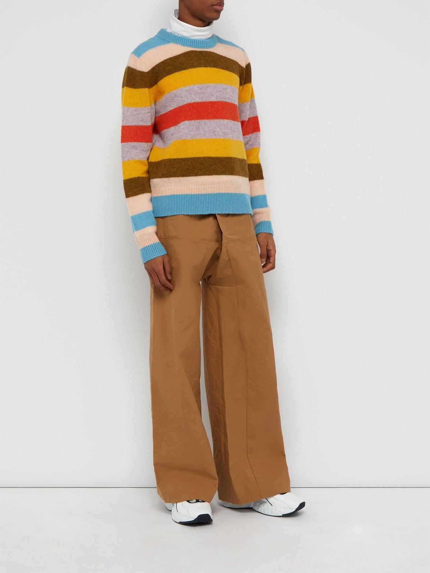 Acne Studios Wool Kai Block Stripe Multi Mix Stripe Striped Sweater in Blue  for Men - Lyst