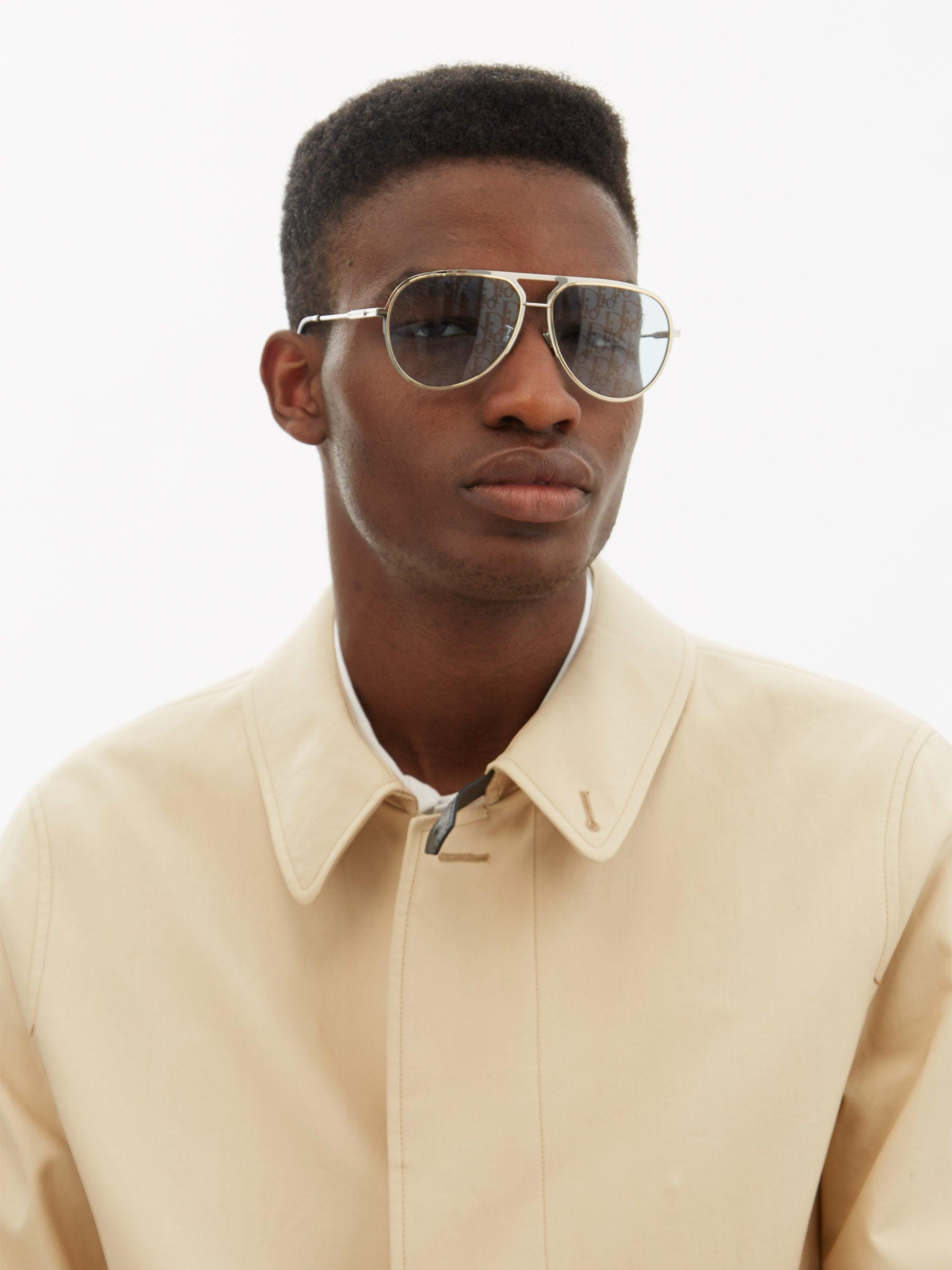 Dior Essential Aviator Metal Sunglasses in Metallic for Men | Lyst