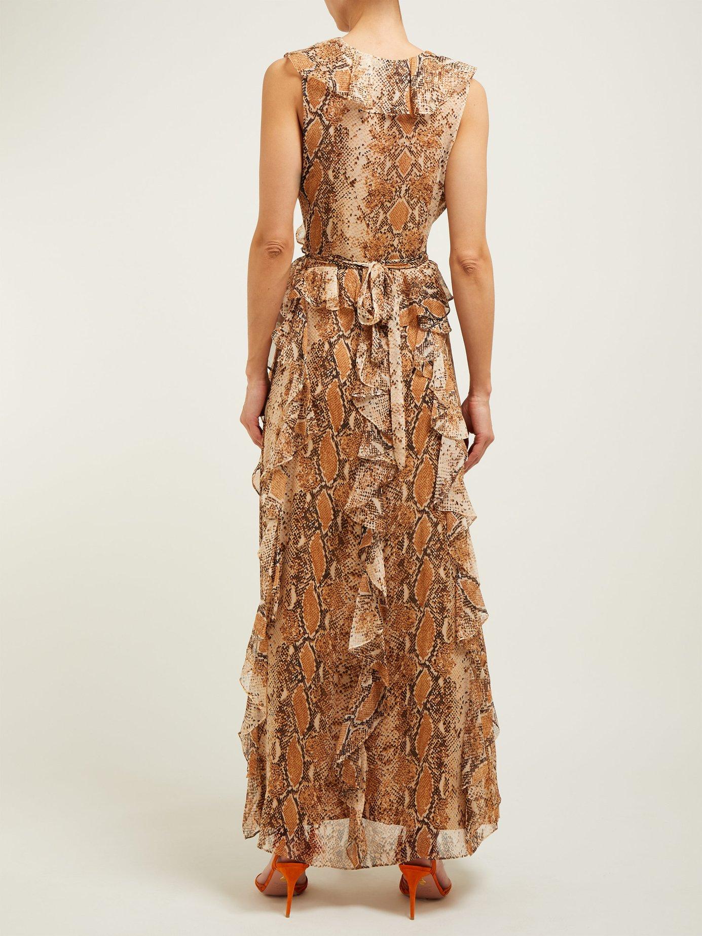 dvf python wrap dress
