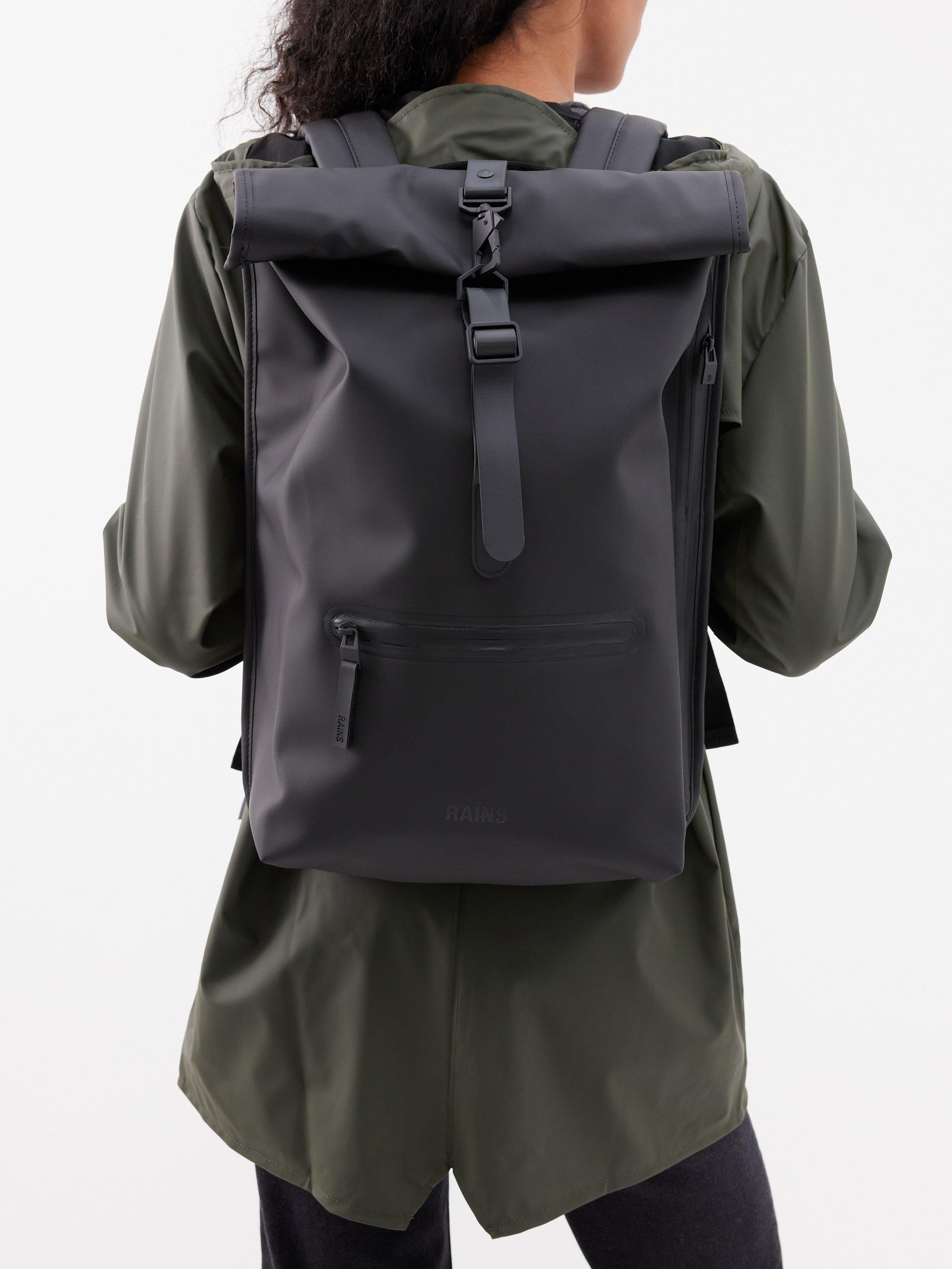 Rains Waterproof Roll top Backpack in Black Lyst UK